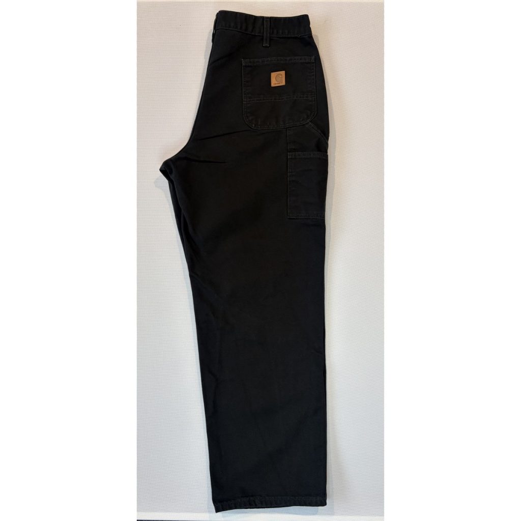 Carhartt B11 Carpenter Dungaree Trousers Black Faded W38 L32 100% Cotton Loose Original Fit USA