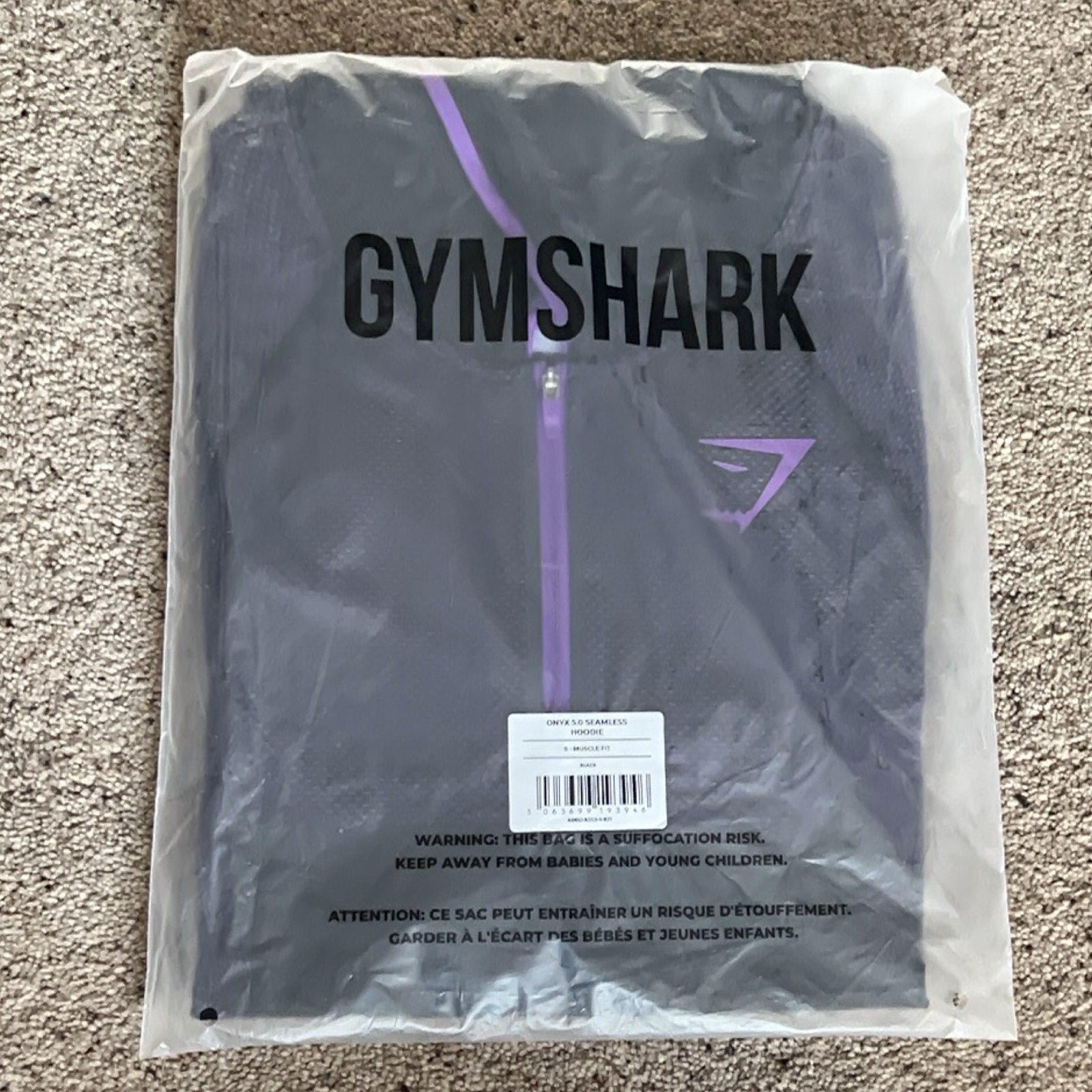 Gymshark Onyx 5.0 Seamless Hoodie Purple Small Muscle Fit A5B5J-BDLS-S-BZ1