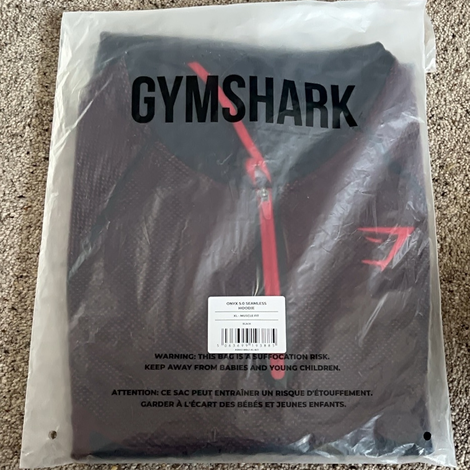 Gymshark Red Onyx 5.0 Seamless Hoodie XL Muscle Fit A5B5J-BB4J-XL-BZ1