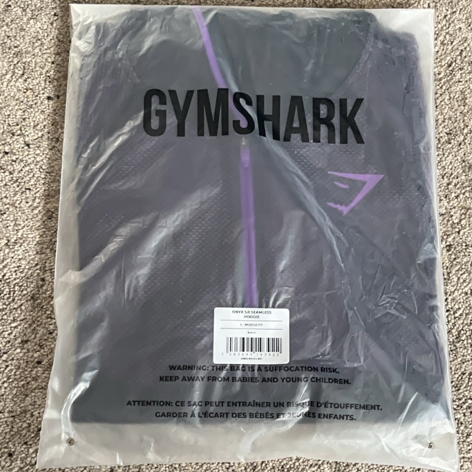Gymshark Onyx 5.0 Seamless Hoodie Purple UK Large A5B5J-BDLS-L-BZ1