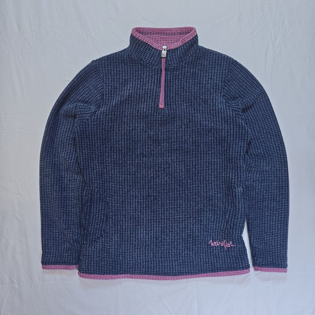 Weird Fish Waffle Knit Half Zip Jumper Sweatshirt Pullover Womens Size 10 Grey
