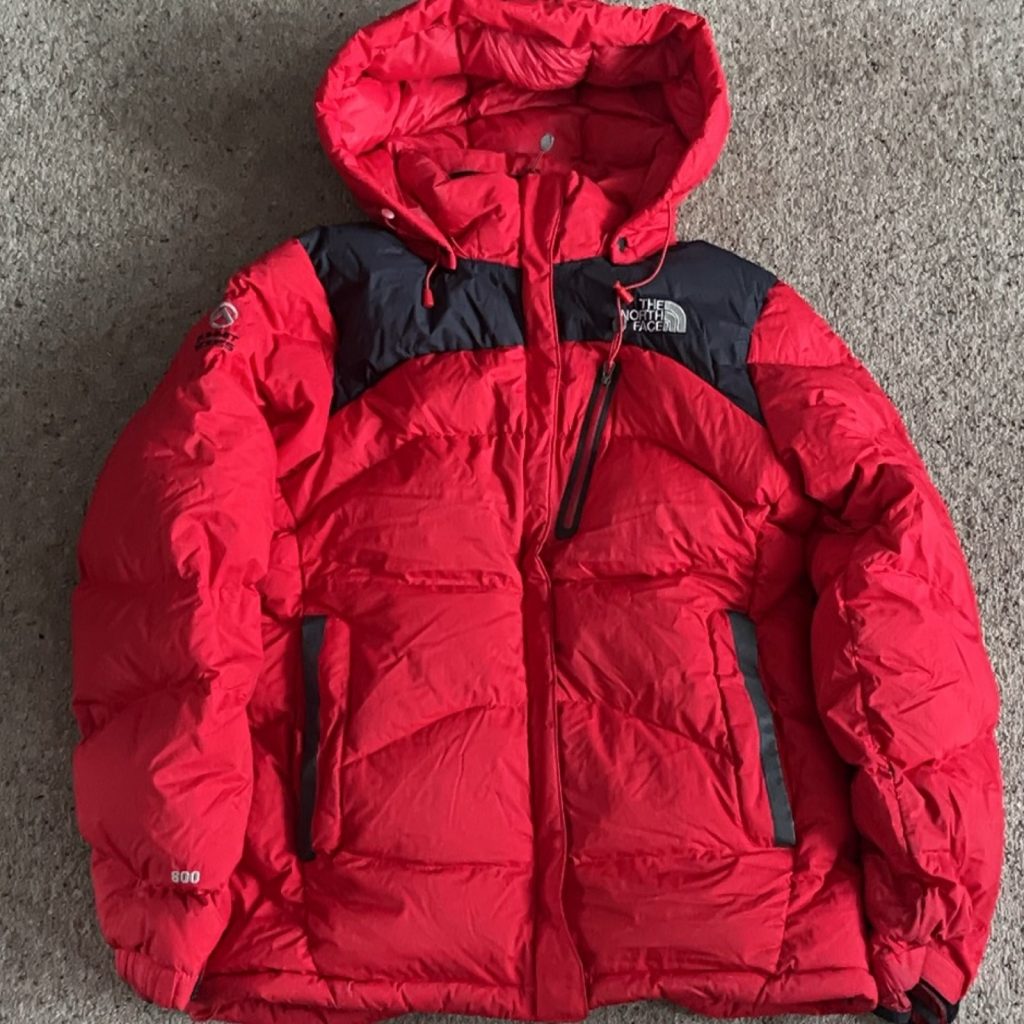 The North Face Red & Black 800 Fill Down Puffer Jacket UK S/M