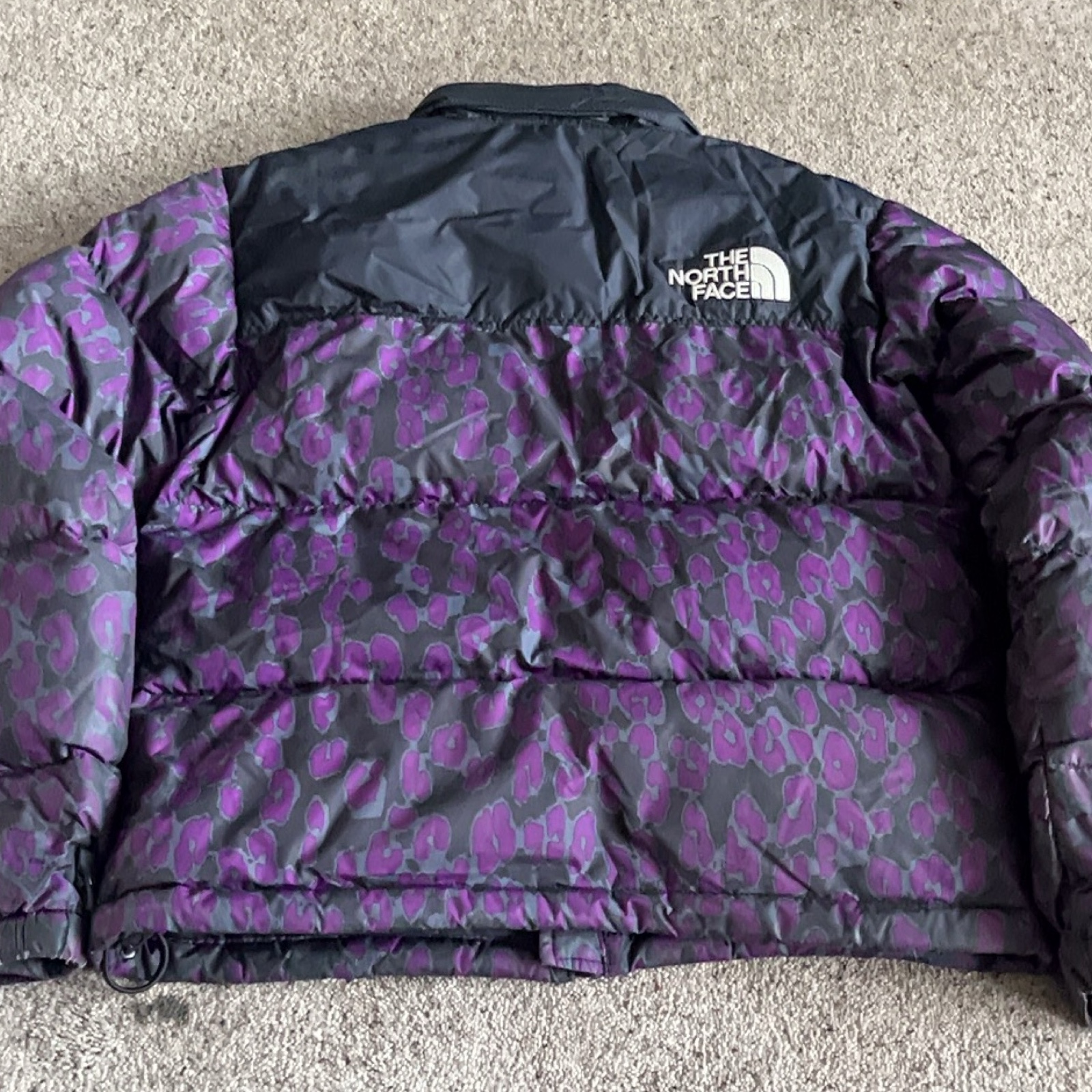 The North Face Purple Leopard Print Puffer Jacket UK S 700 image 5