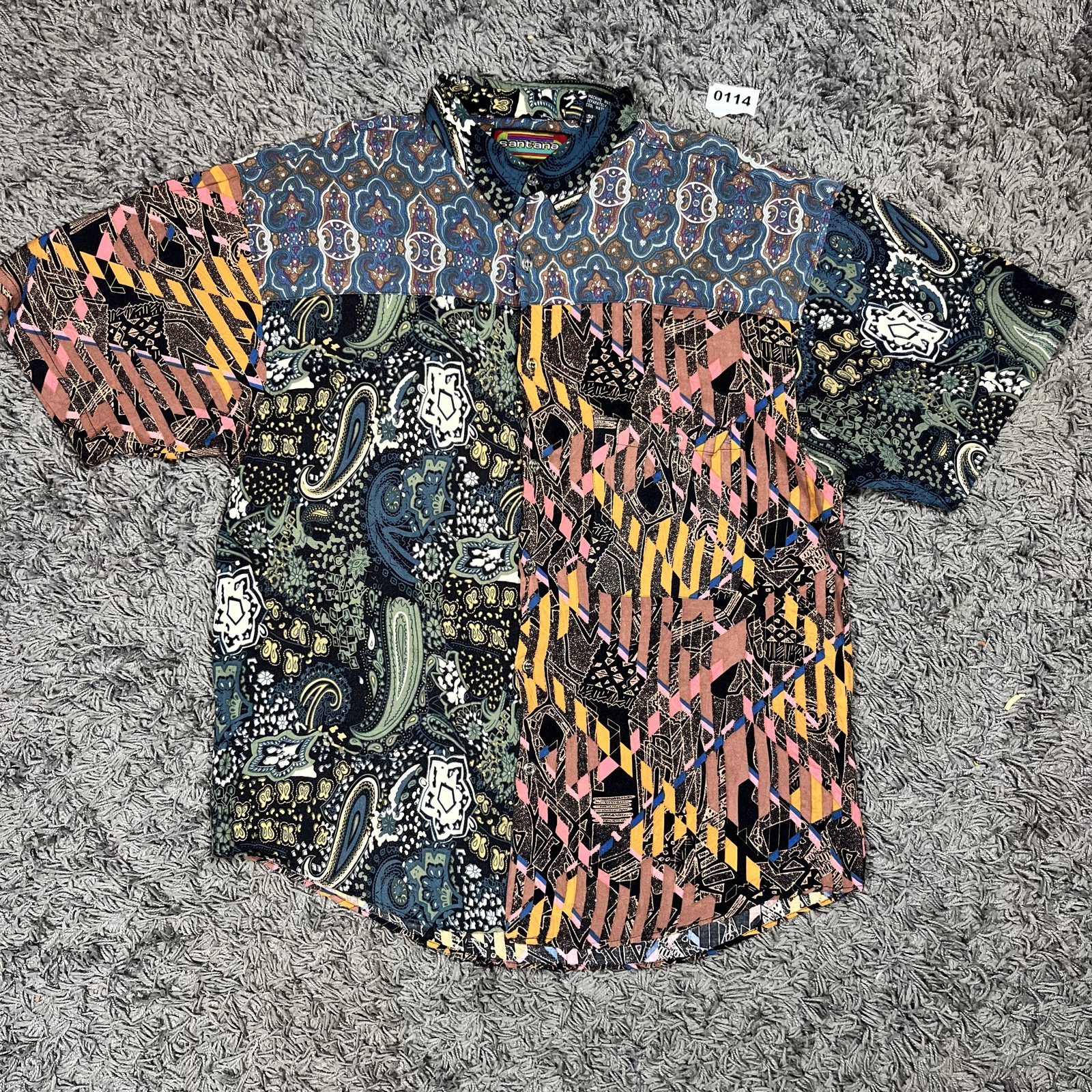 Santana Multi Colour Paisley Print Rayon Shirt XL