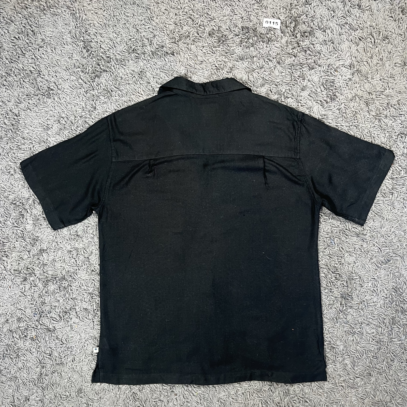 Island Shores Black Silk Shirt Medium Short Sleeve image 6