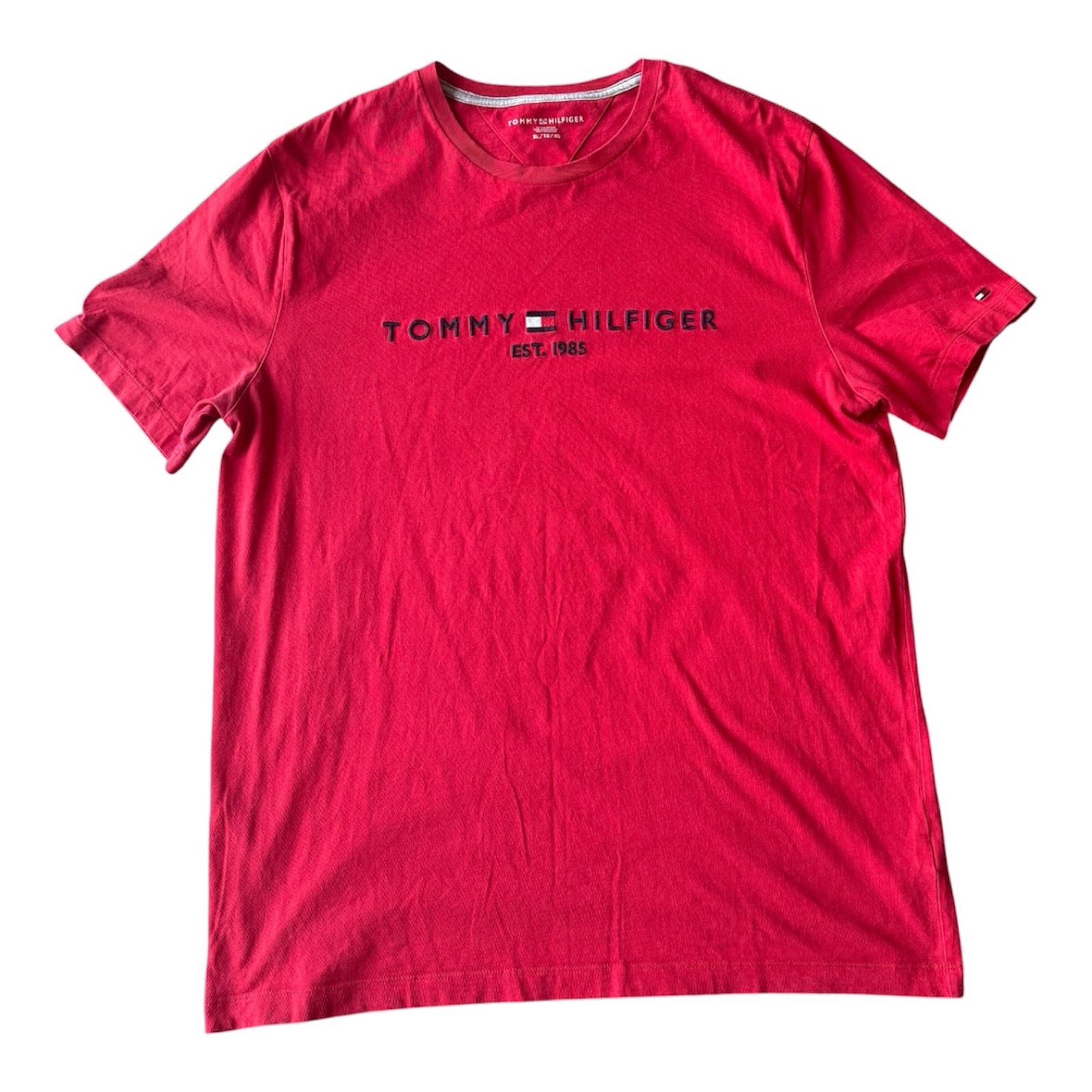 Tommy Hilfiger Red Logo T-Shirt XL Cotton