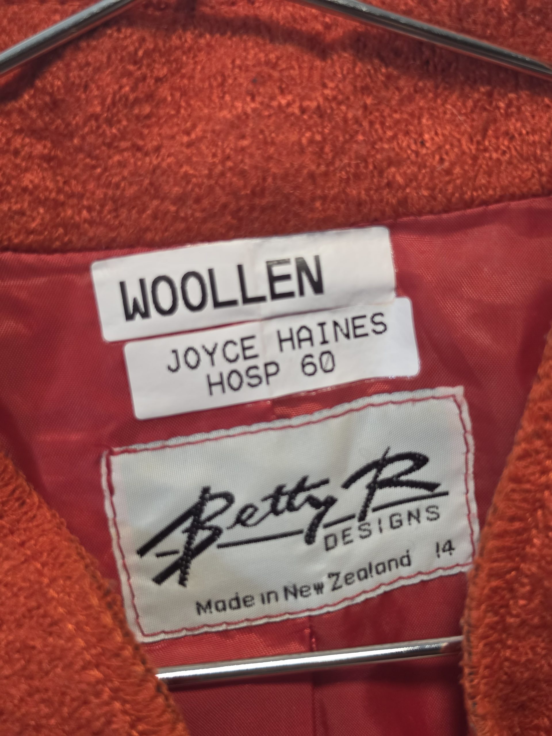 Betty R Woollen Orange Button-Up Jacket Size 14 image 2