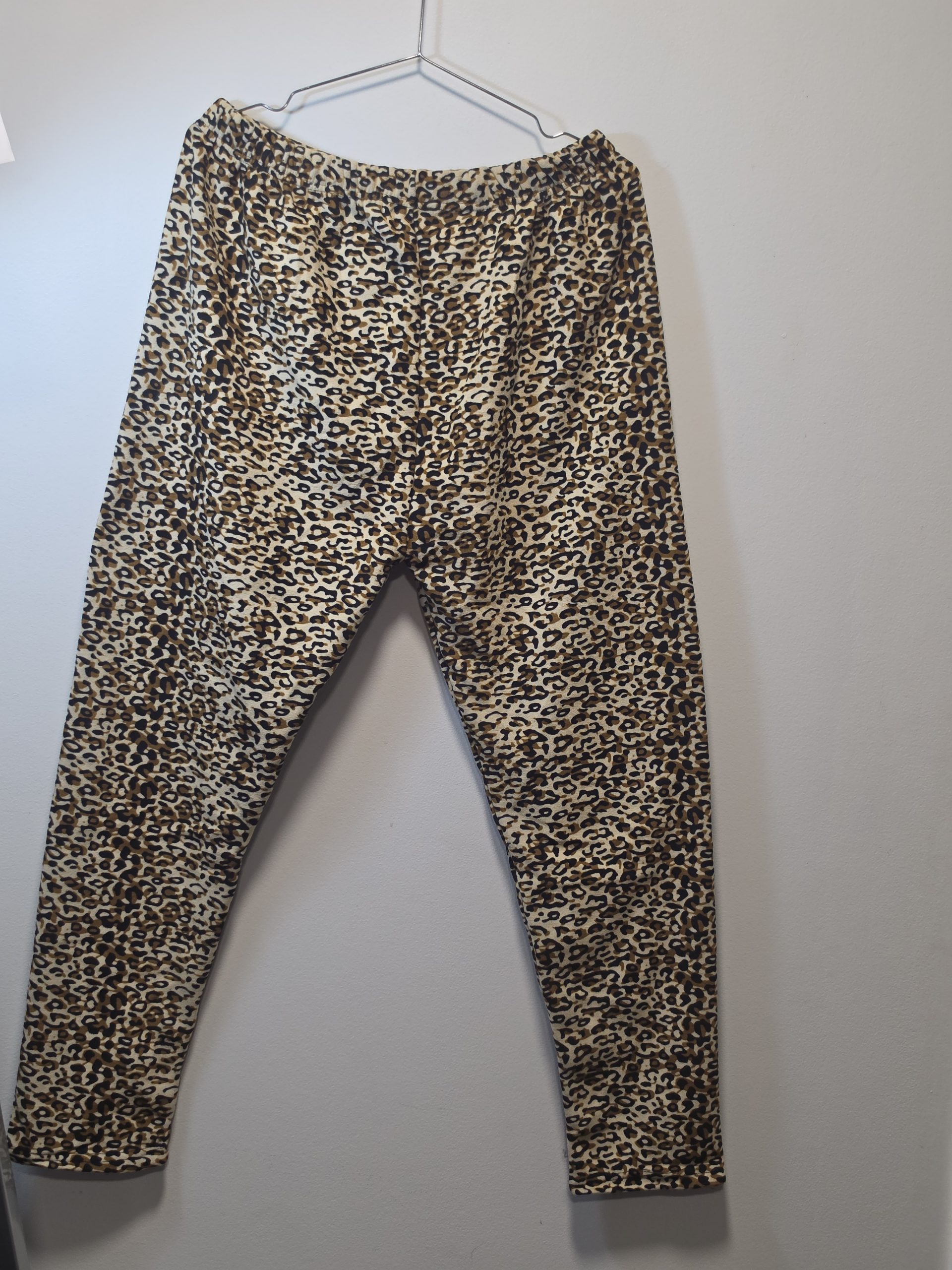 Unbranded Beige, Brown & Black Leopard Print Leggings with Elastic Waist Size S