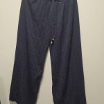 Unbranded Navy Patterned Wide Leg Trousers Size XL