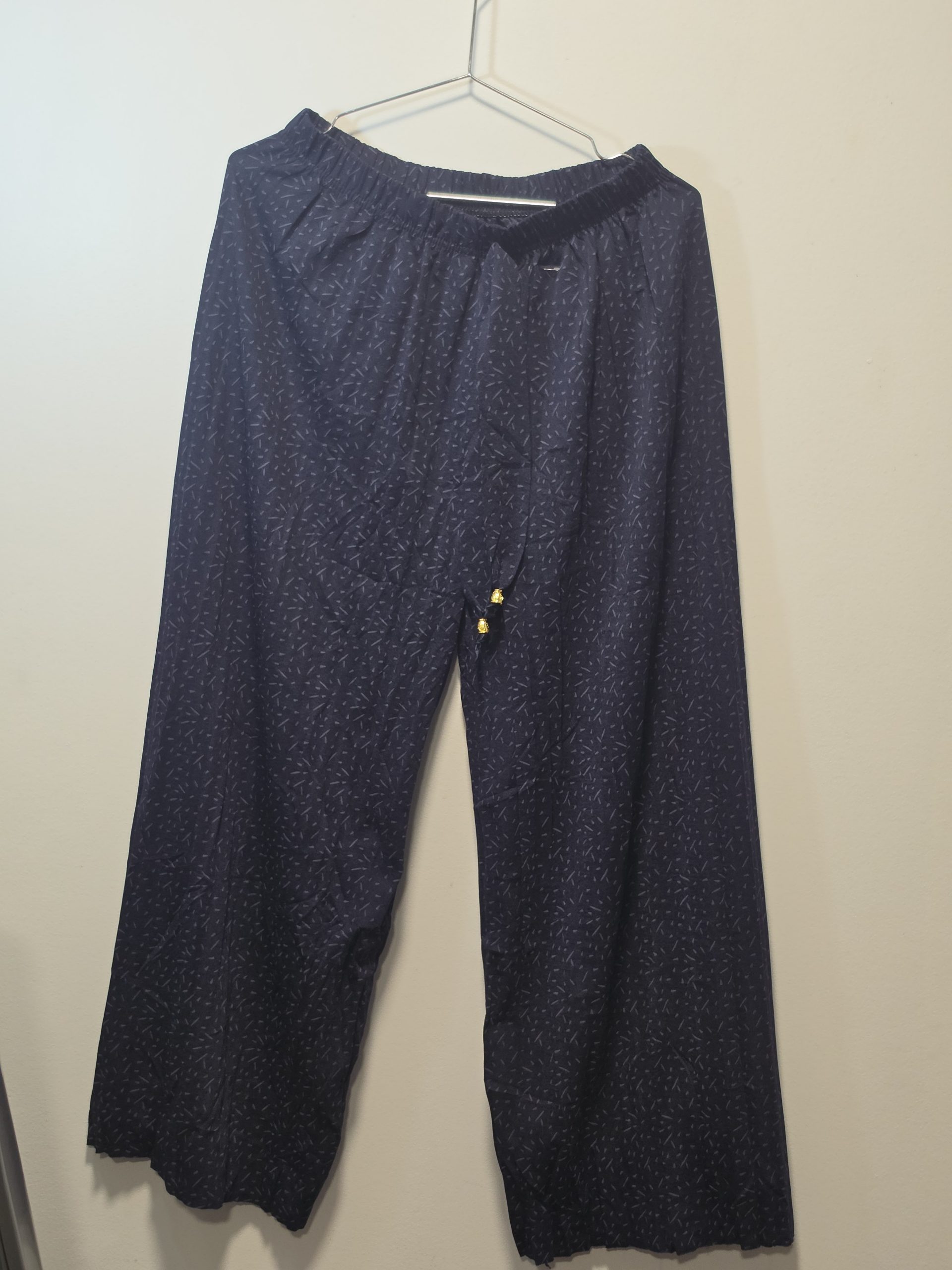 Unbranded Navy Patterned Wide Leg Trousers Size XL image 3