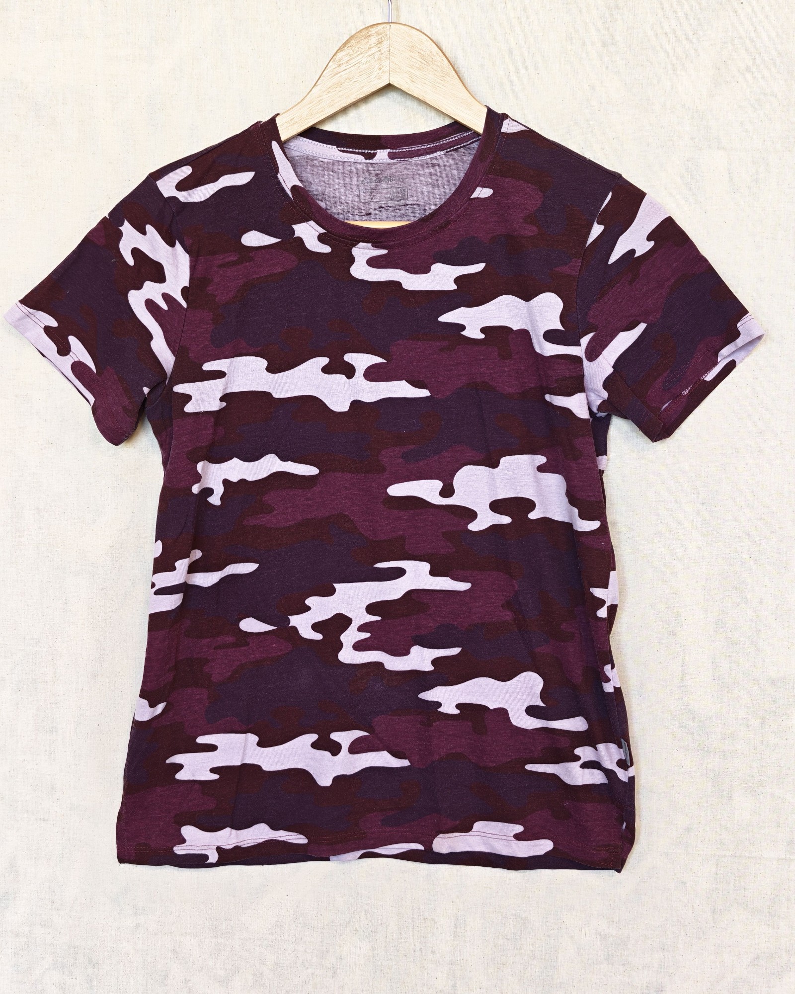 Eddie Bauer Burgundy & Pink Camouflage T-Shirt Women XS