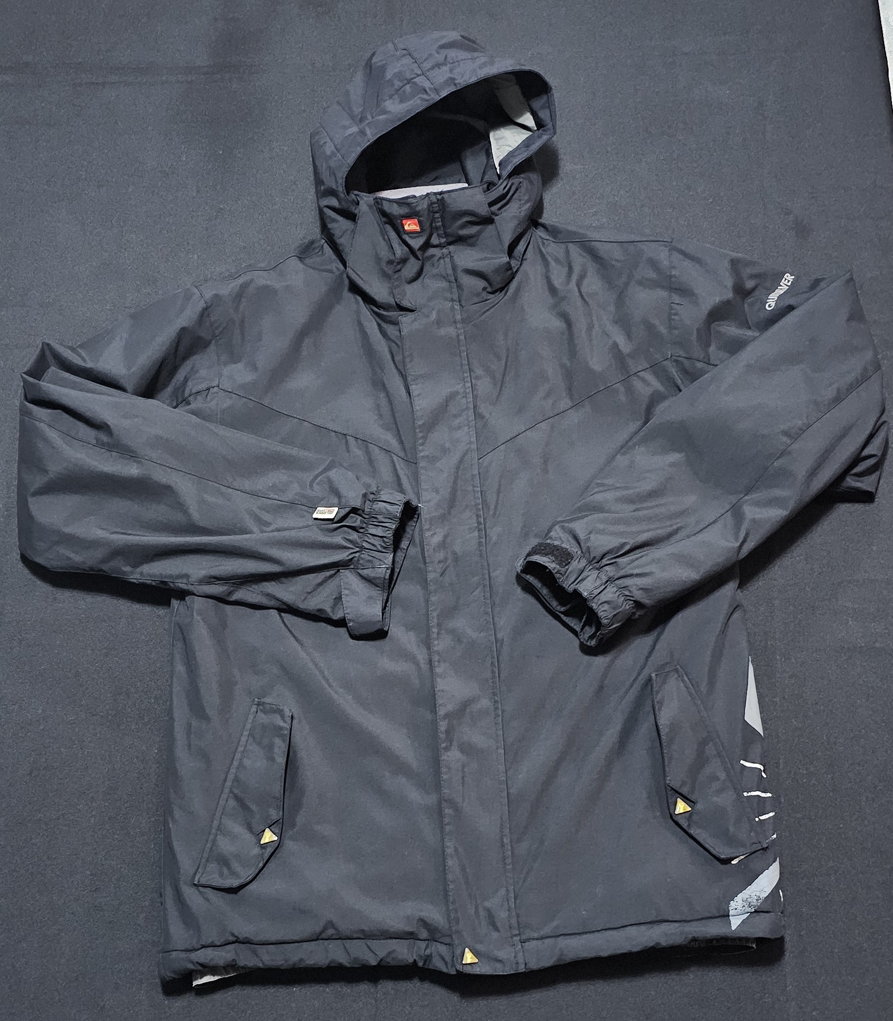 Quiksilver Black Hooded Waterproof Jacket Youth 16