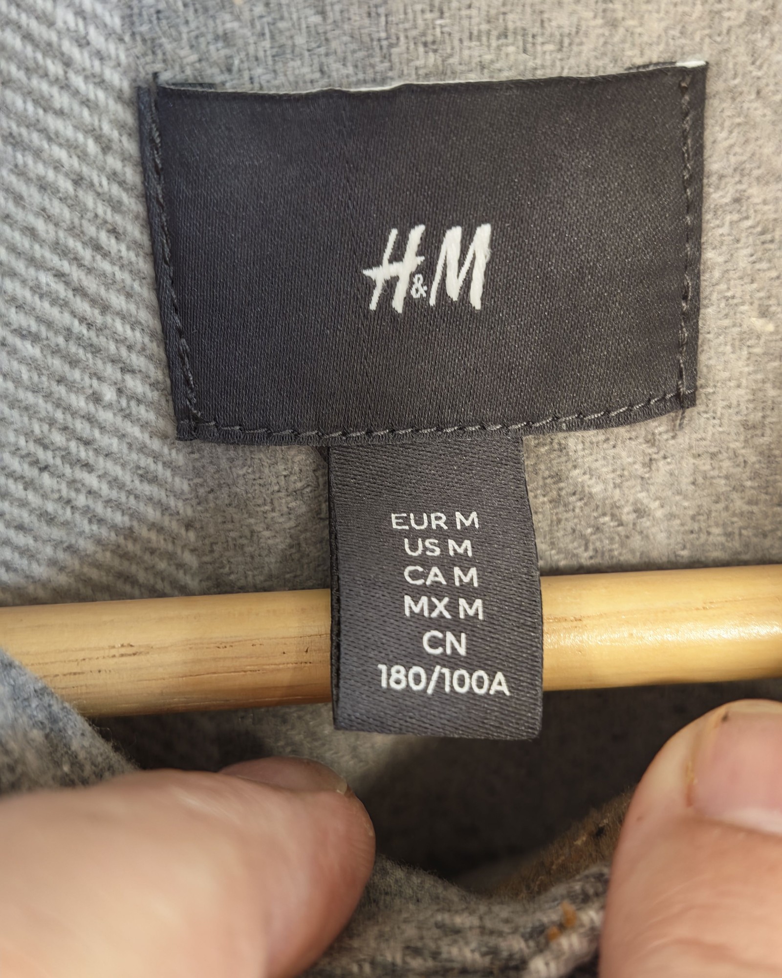 H&M Multi Brown & Grey Check Shirt Jacket Medium image 3