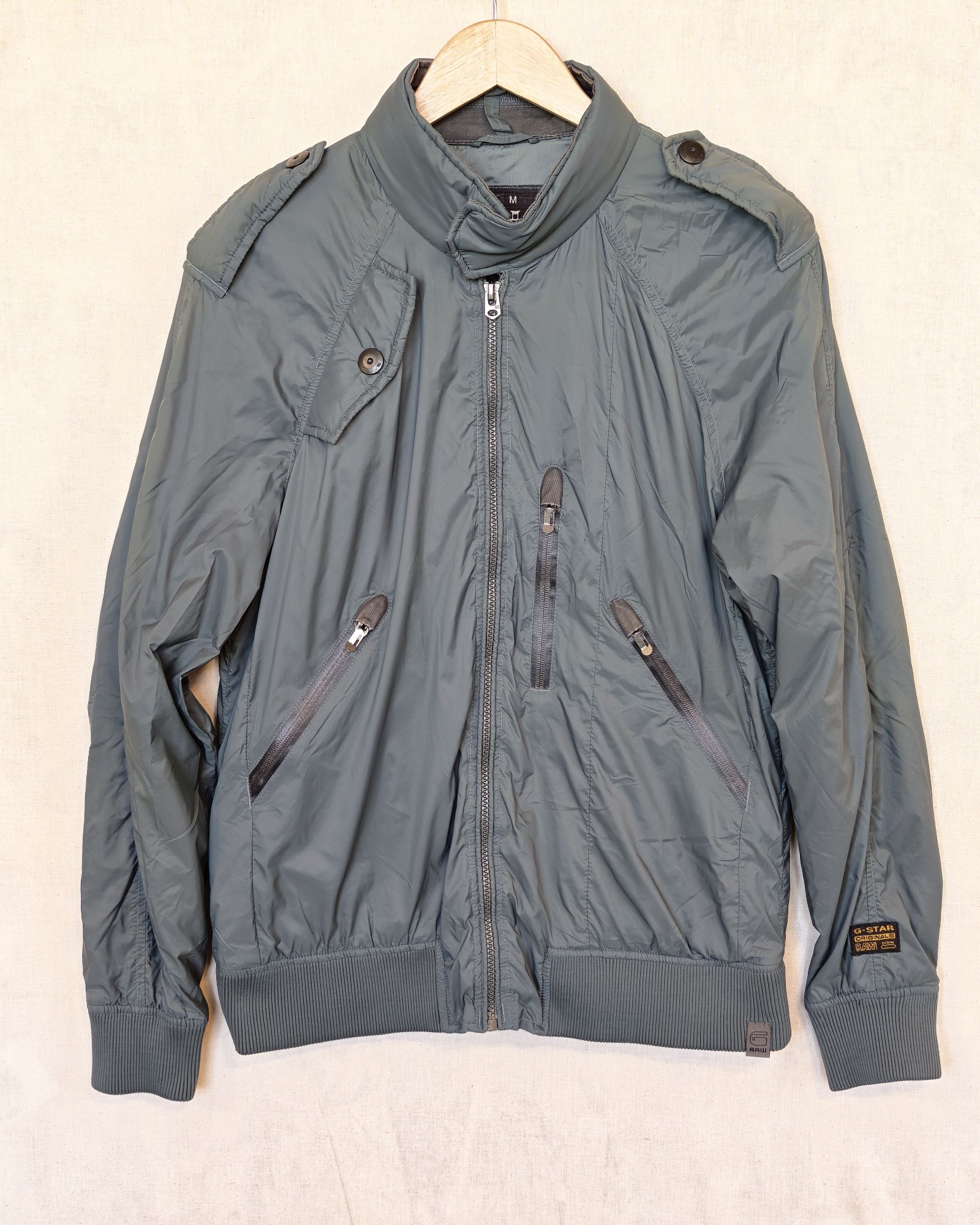 G-Star Raw Denim Grey Polyamide Jacket Medium