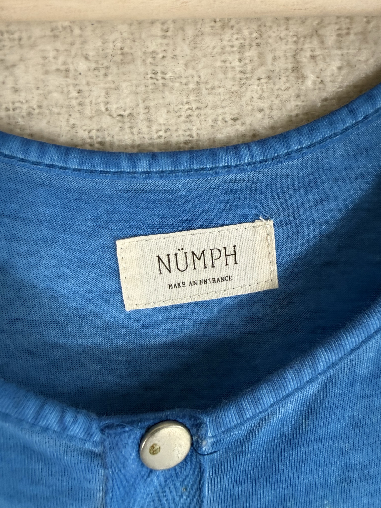 Nümph Blue Maxi Dress UK Small Sleeveless Button Detail Summer Casual image 3