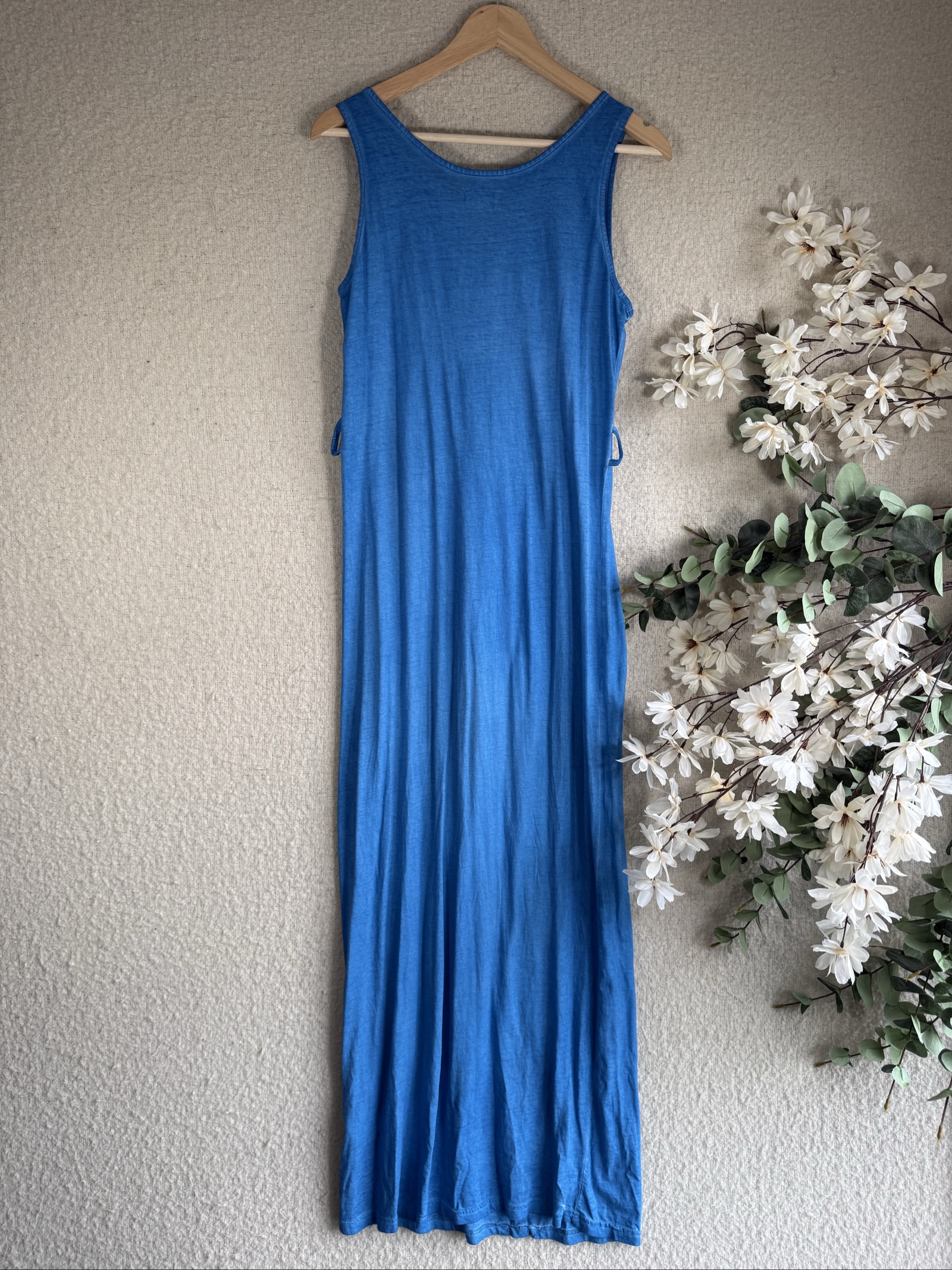 Nümph Blue Maxi Dress UK Small Sleeveless Button Detail Summer Casual image 4