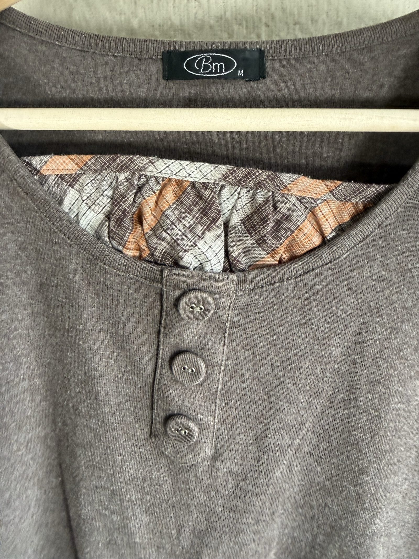 Bm Brown Soft Knit Button Front Casual Short Sleeve Top Medium Stylish image 5