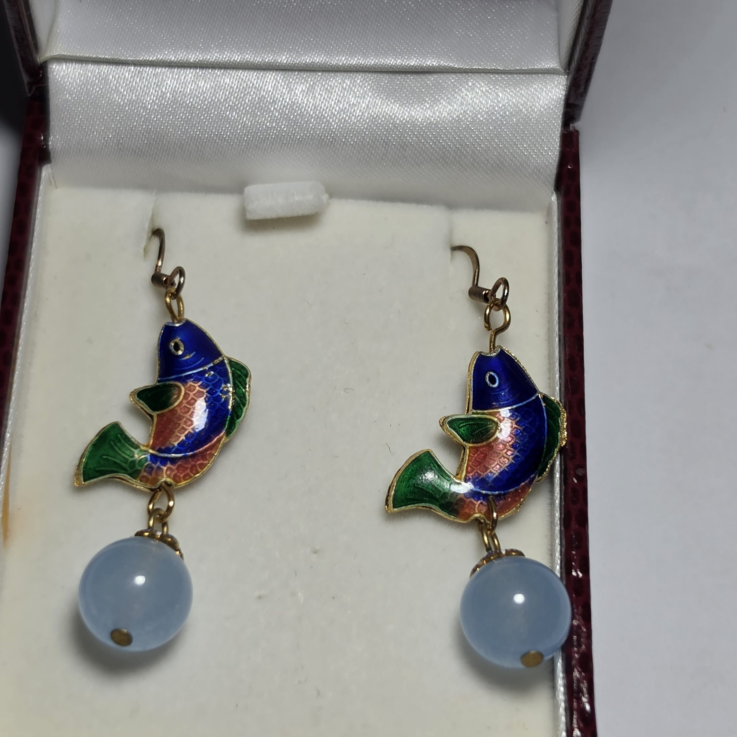 Colorful Fish Motif Drop Earrings 5cm Length Multicolour image 2
