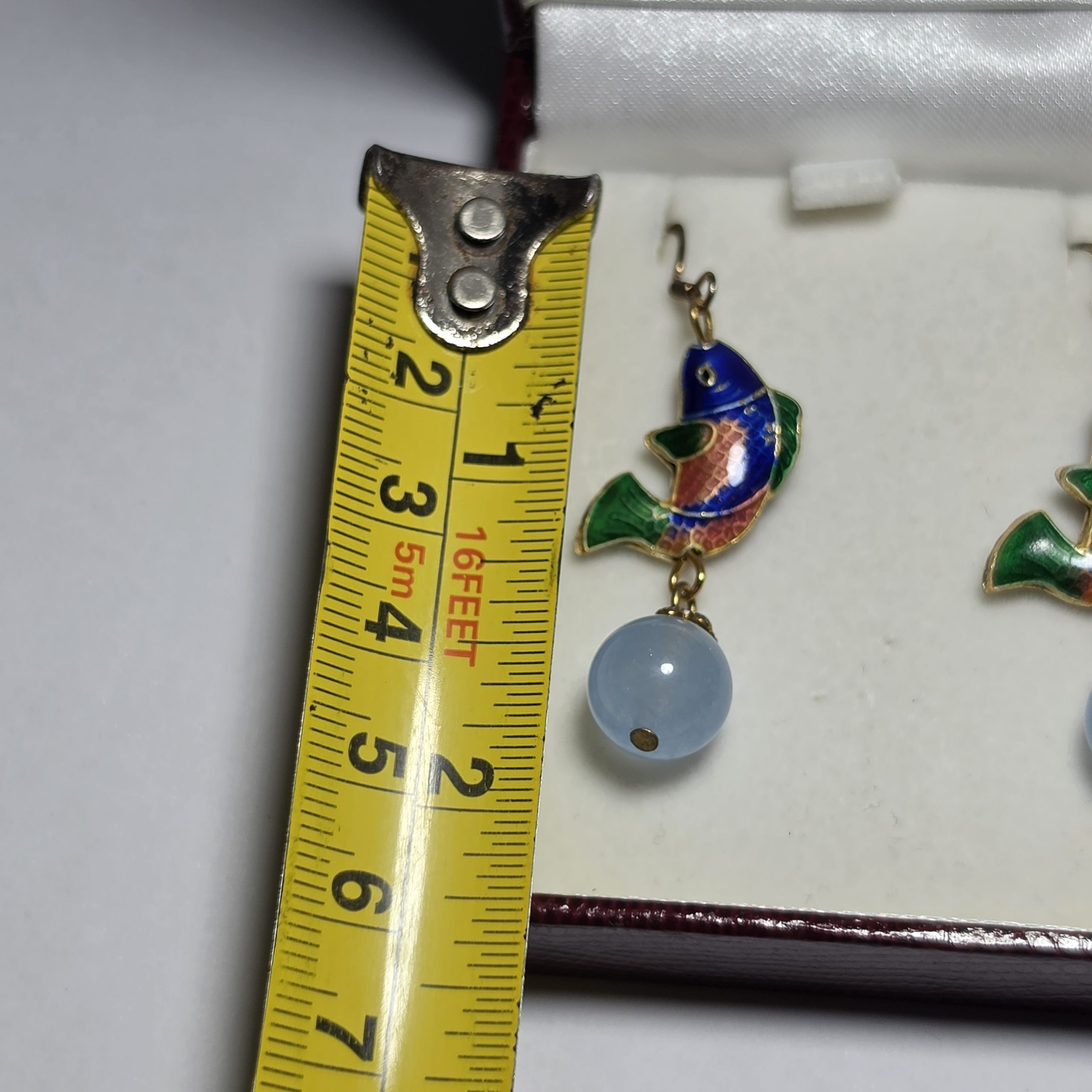 Colorful Fish Motif Drop Earrings 5cm Length Multicolour image 3