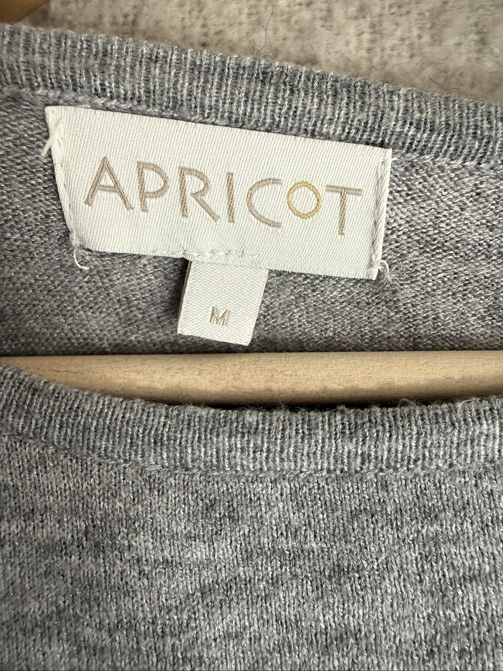 Apricot Grey & White Star Print Jumper Medium Lightweight Knit Sweater image 3