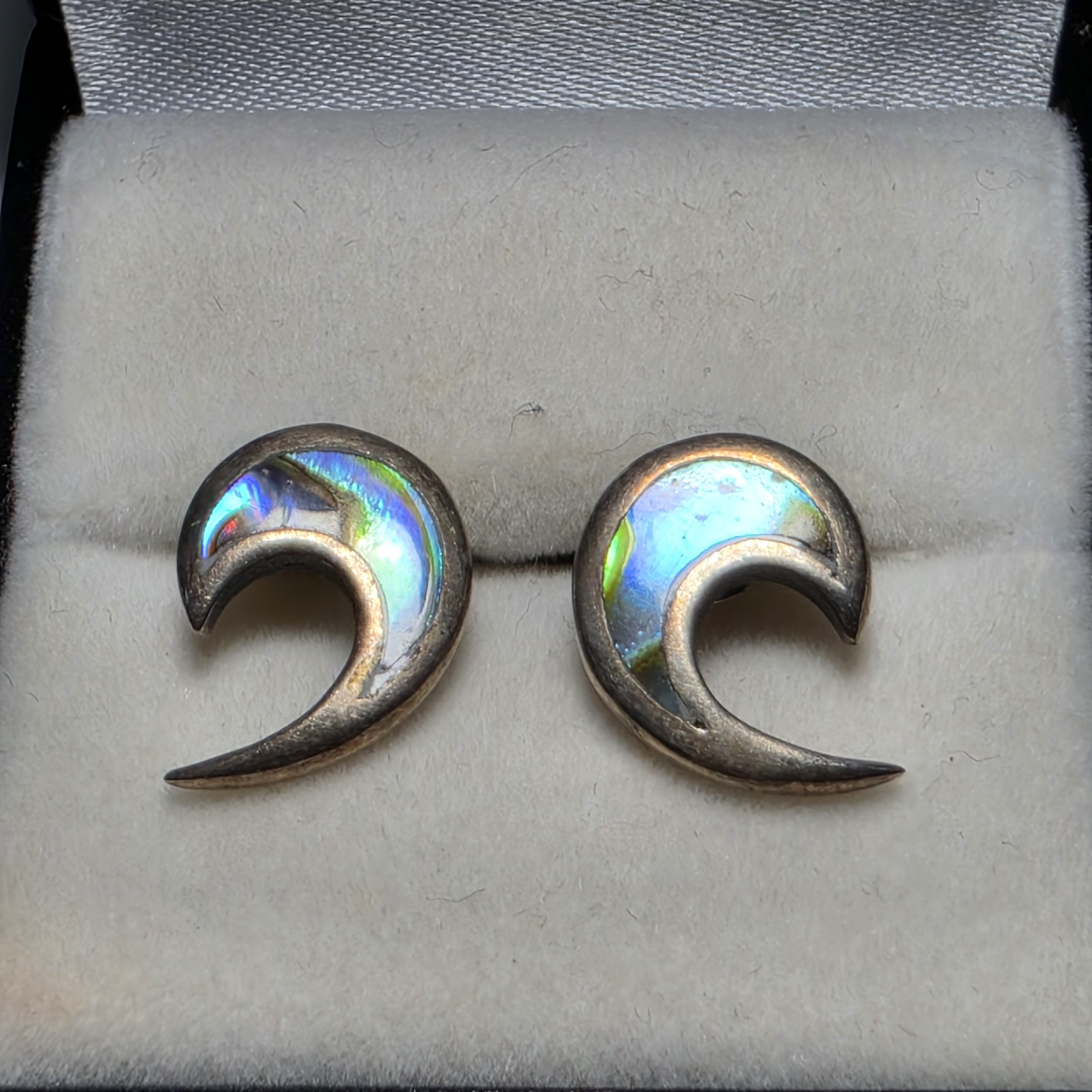 Unbranded Multicolour Crescent Shaped Abalone Shell Earrings