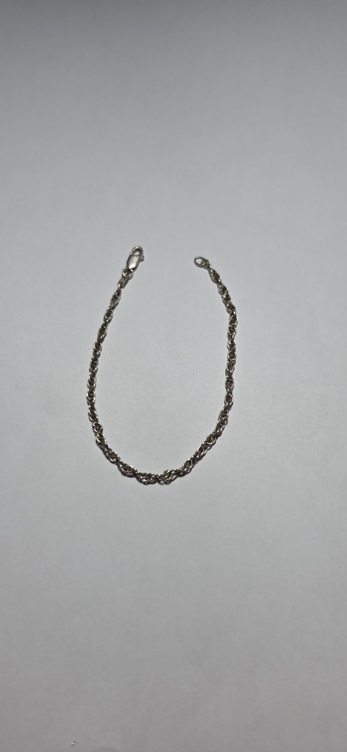 Unbranded Silver Rope Chain Bracelet 20 cm