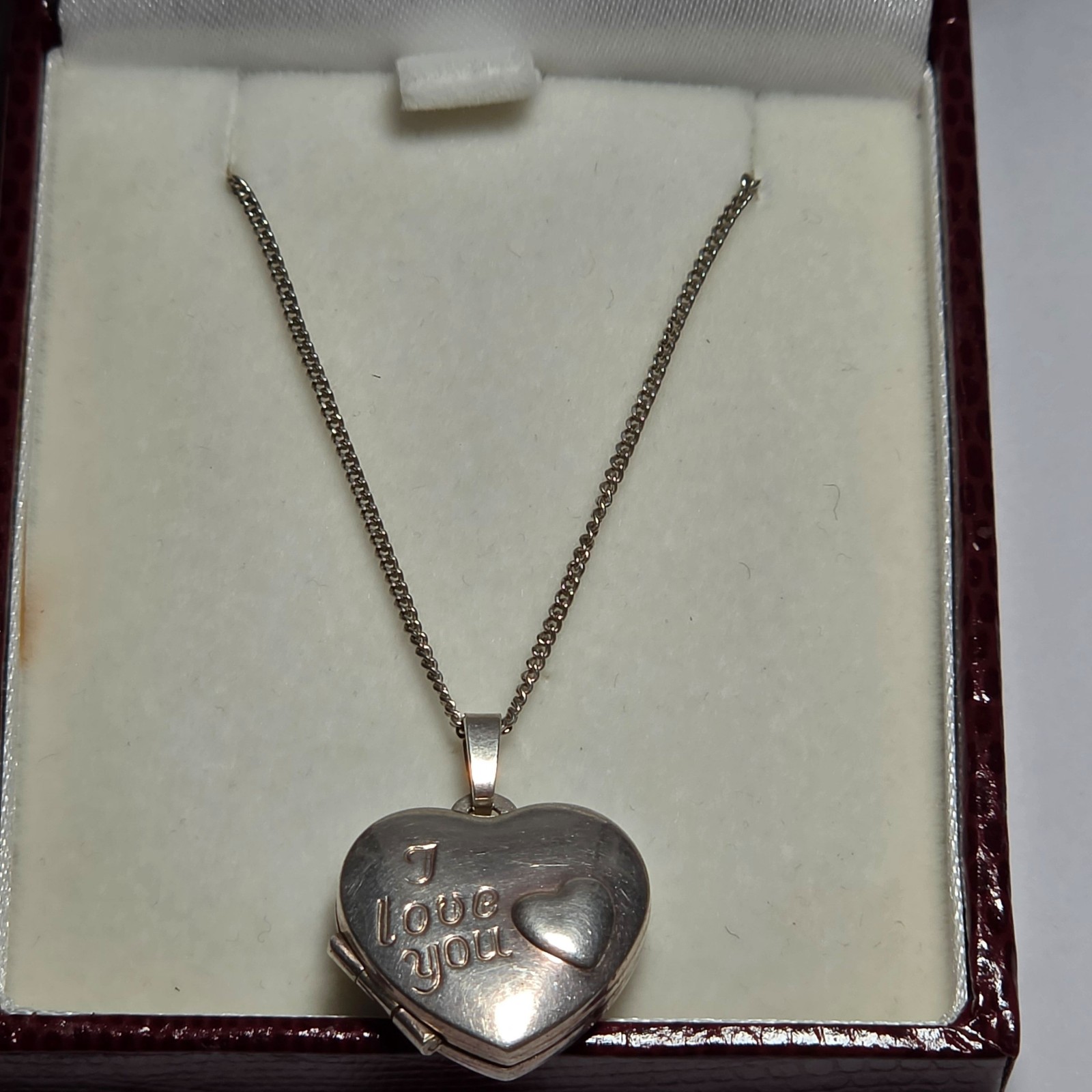 925 Silver Heart I Love You Locket Necklace