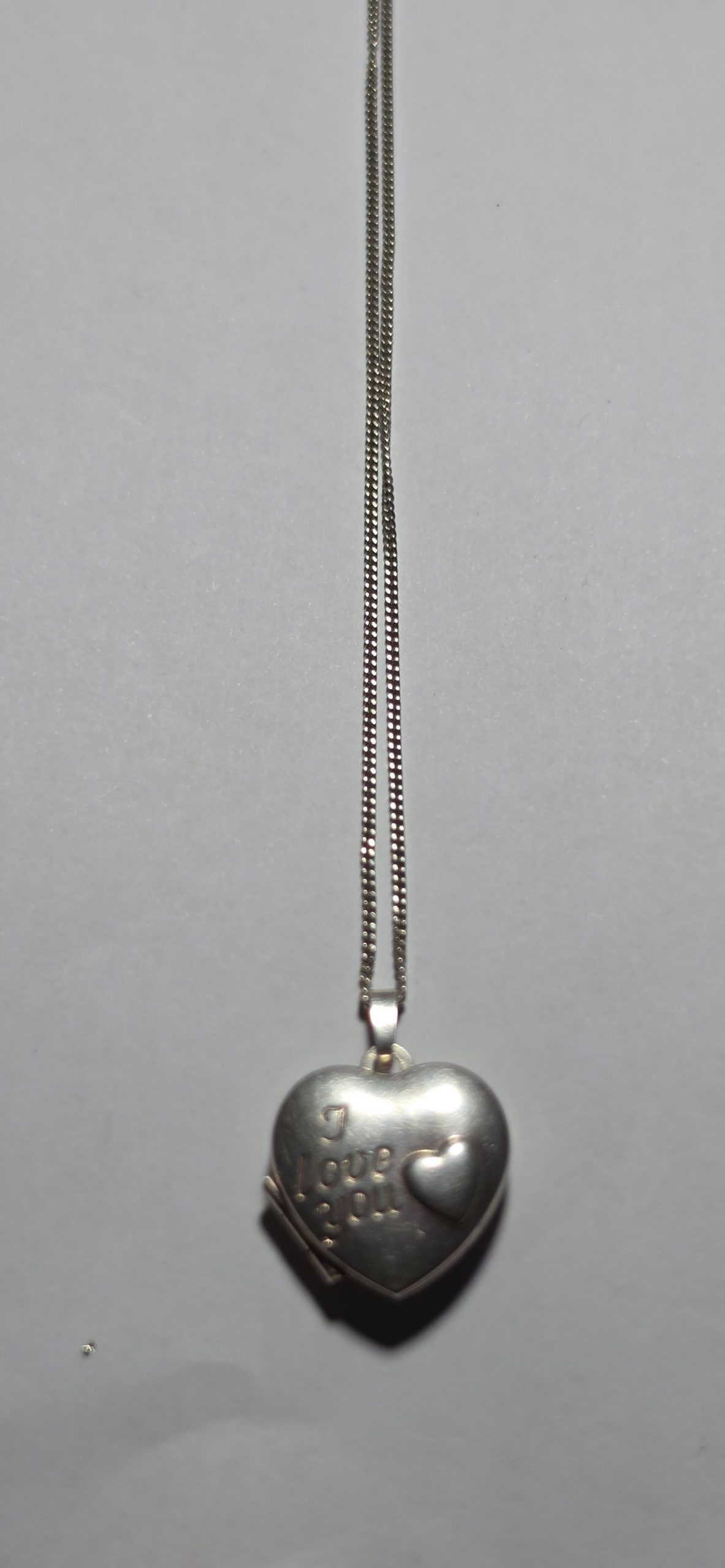 925 Silver Heart I Love You Locket Necklace image 2