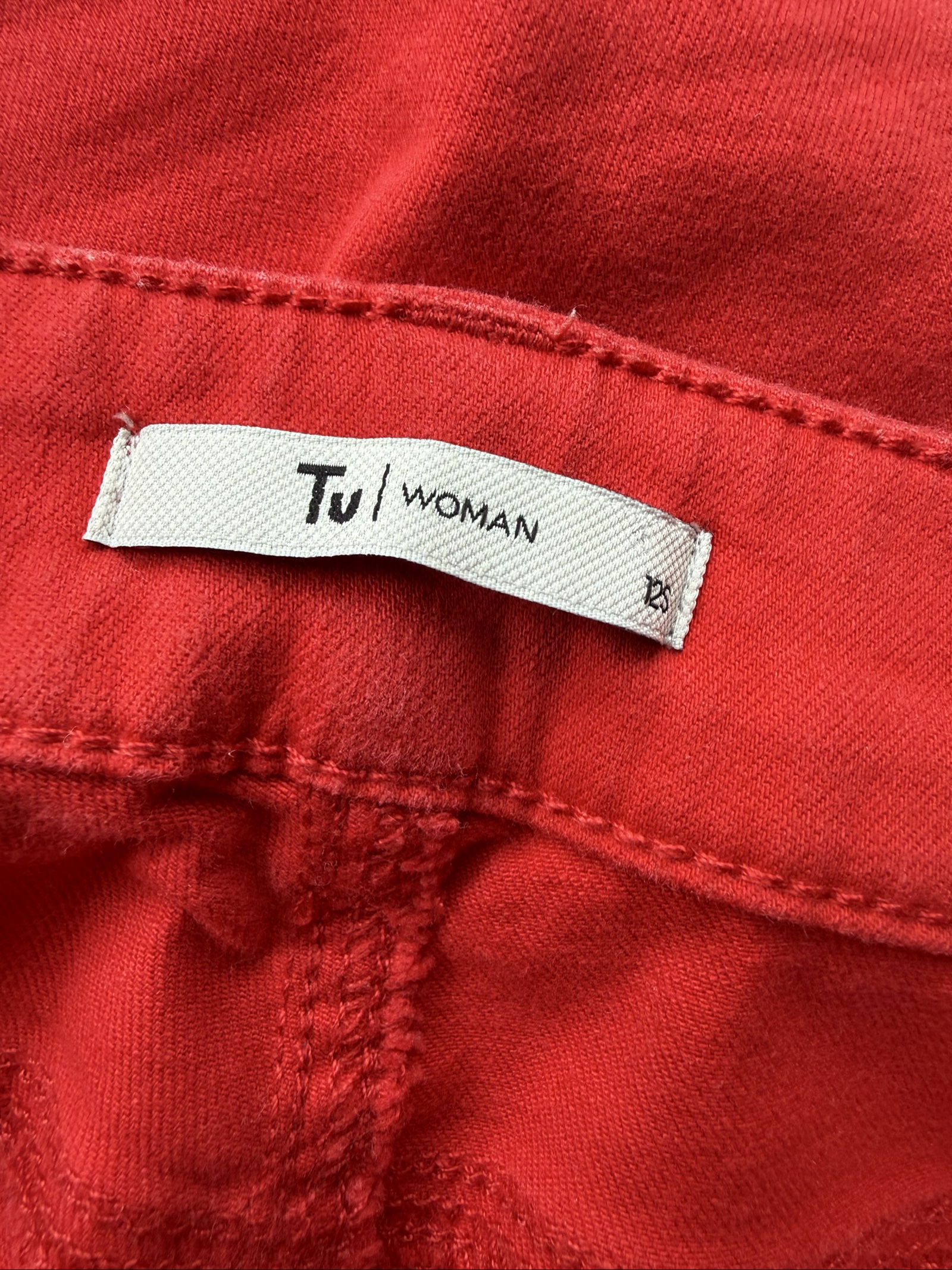Tu Red Skinny Jeans Women Size 12 Slim Fit Cotton Modal Stretch image 3