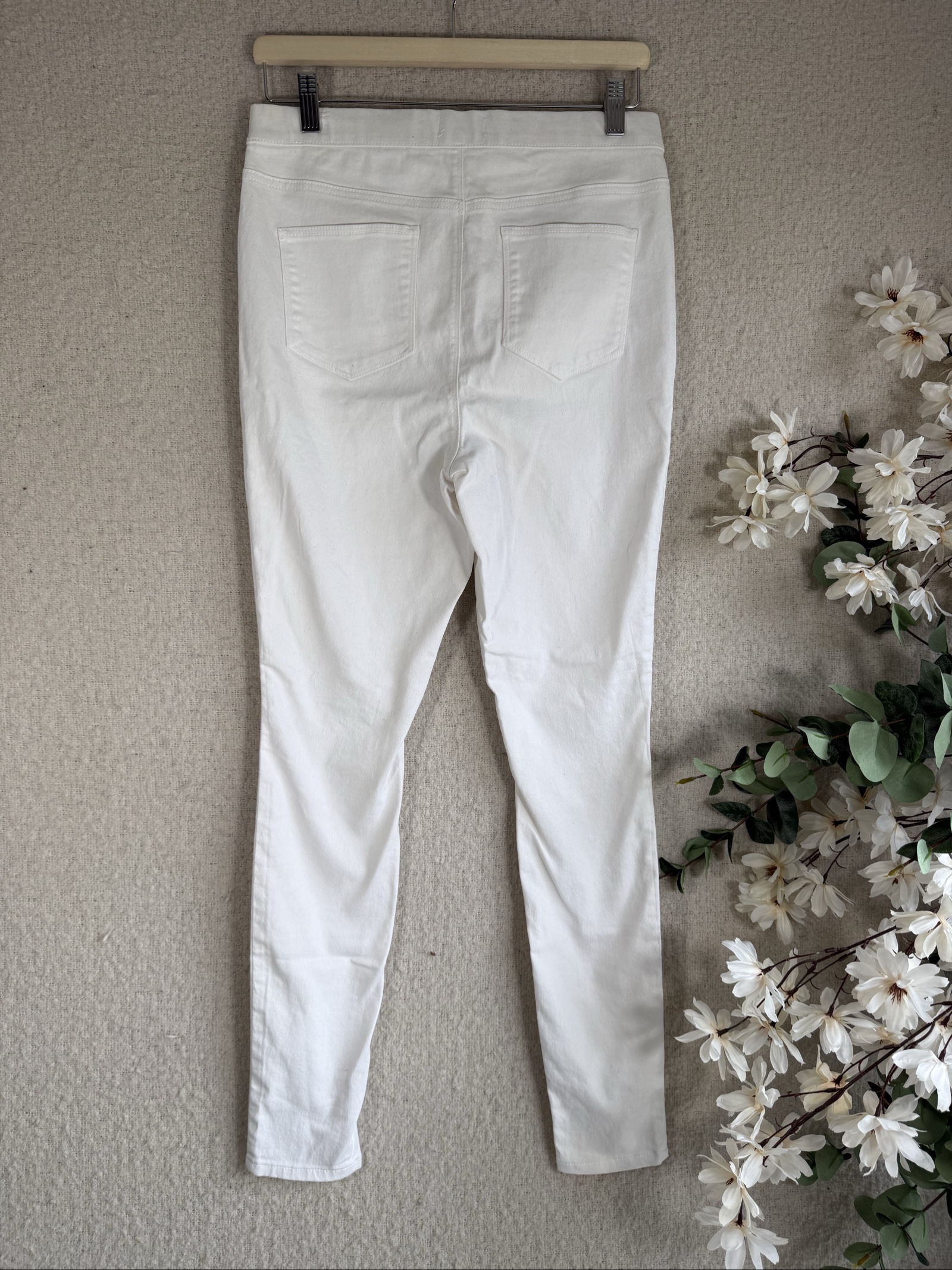 Denim White Skinny Jeans Women Size 12 Cotton Blend Stretch Stylish image 4