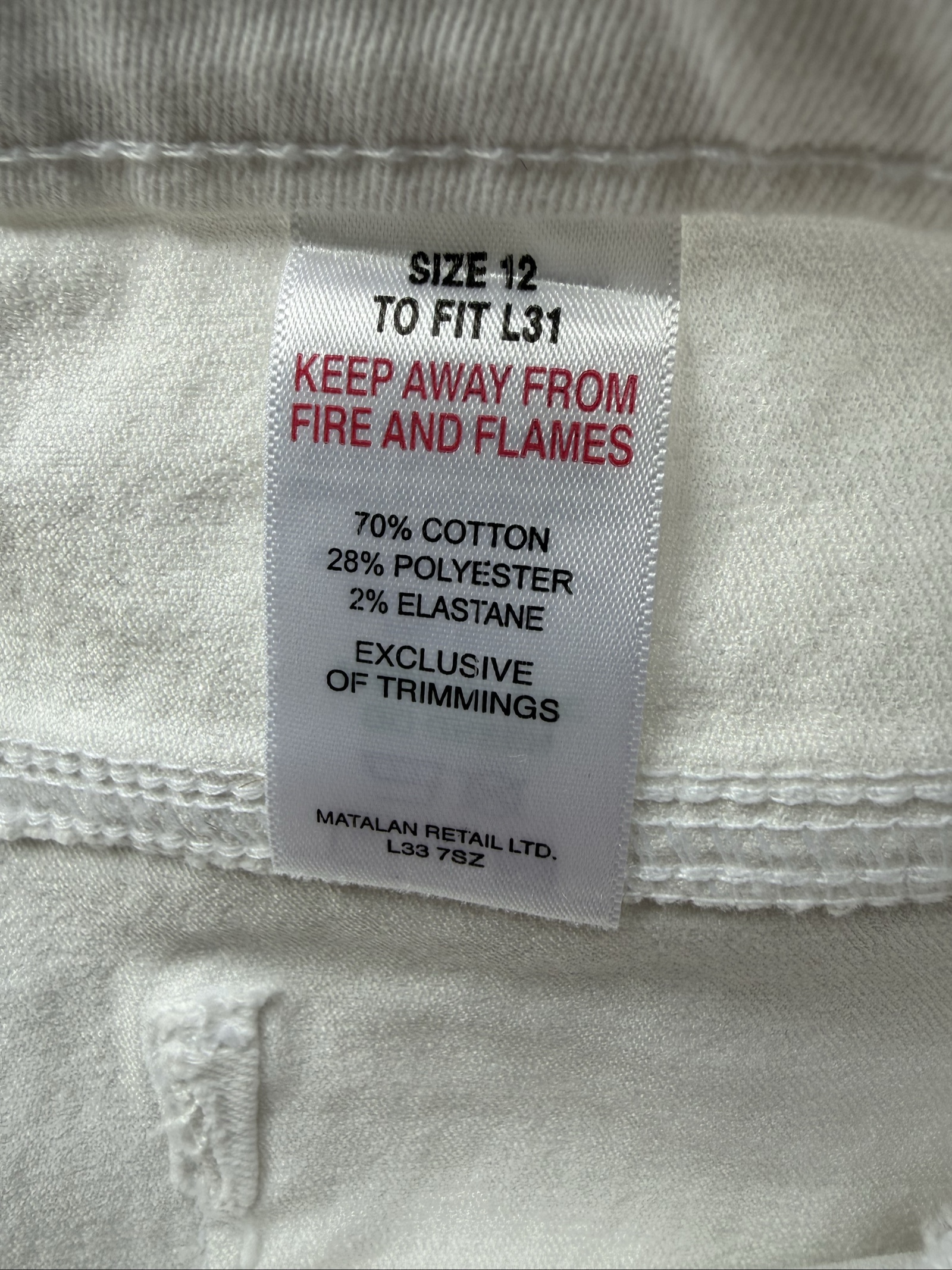 Denim White Skinny Jeans Women Size 12 Cotton Blend Stretch Stylish image 5
