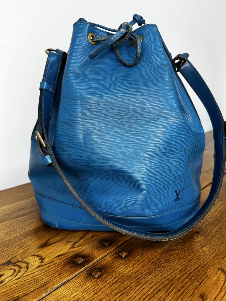 Louis Vuitton Blue Epi Leather Noe Bucket Bag Drawstring