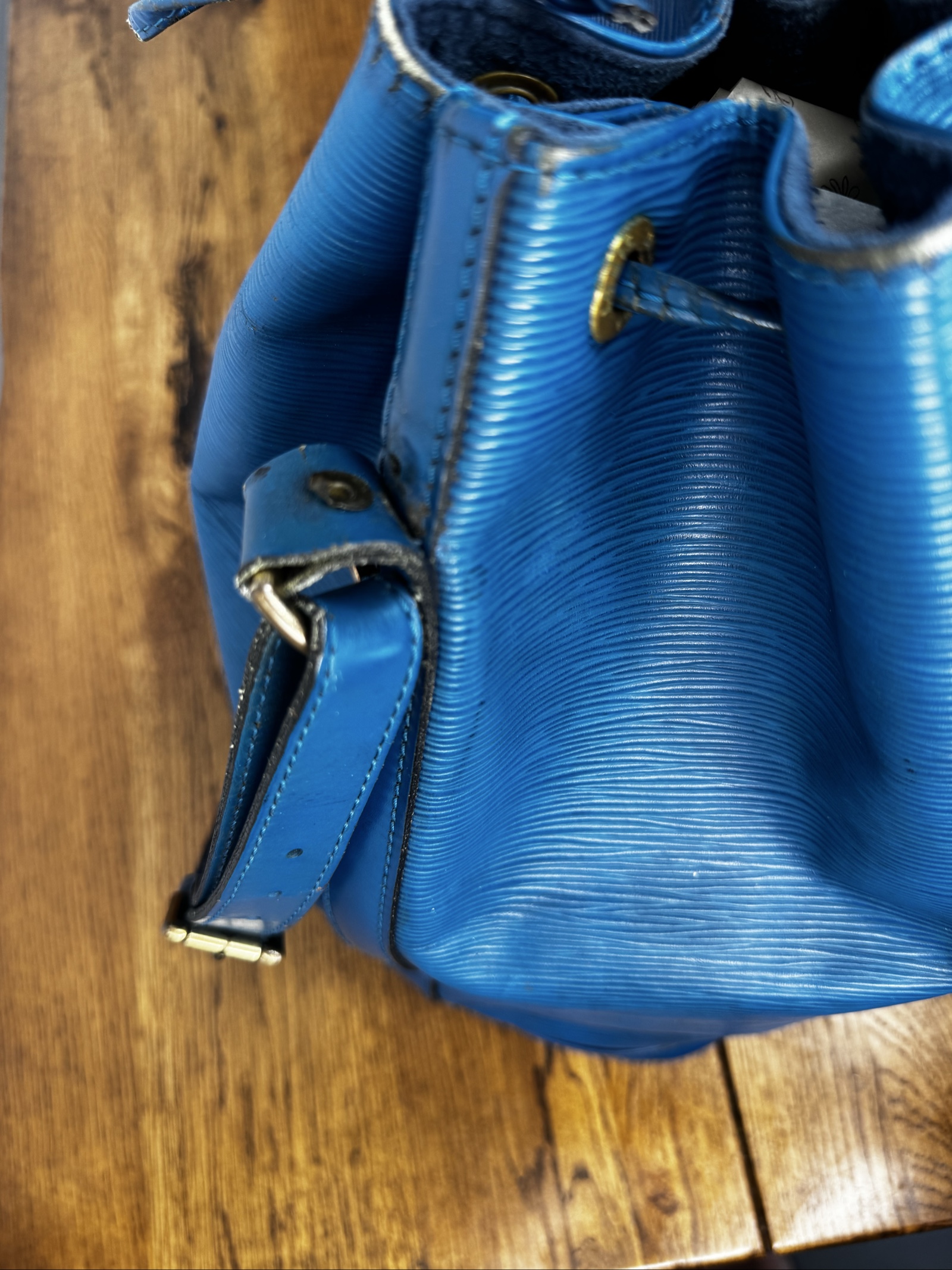 Louis Vuitton Blue Epi Leather Noe Bucket Bag Drawstring image 10