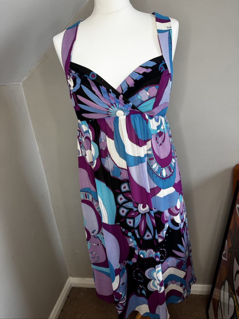 Emilio Pucci Multi Purple Patterned bustier Dress Size 38