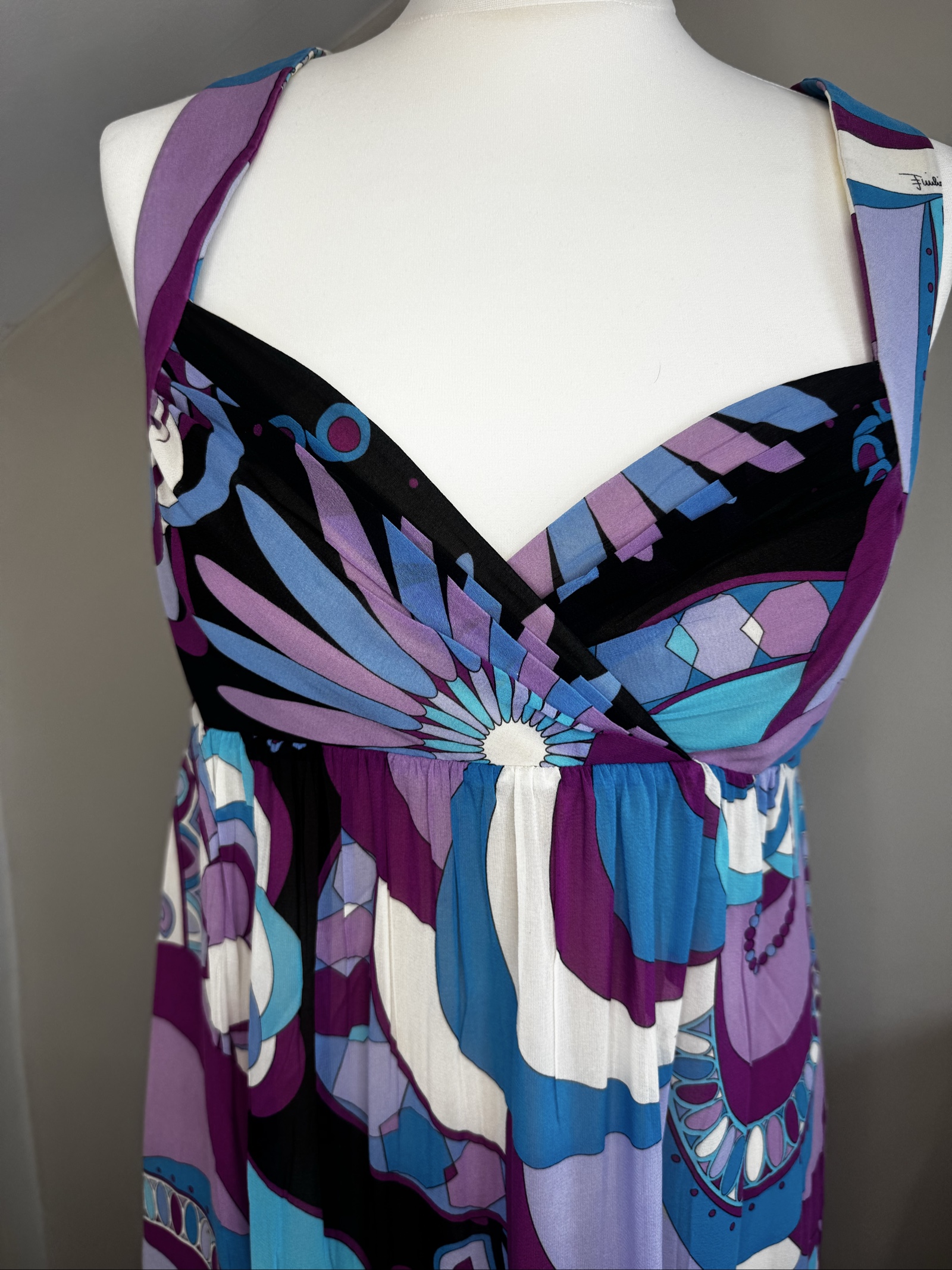 Emilio Pucci Multi Purple Patterned bustier Dress Size 38 image 3
