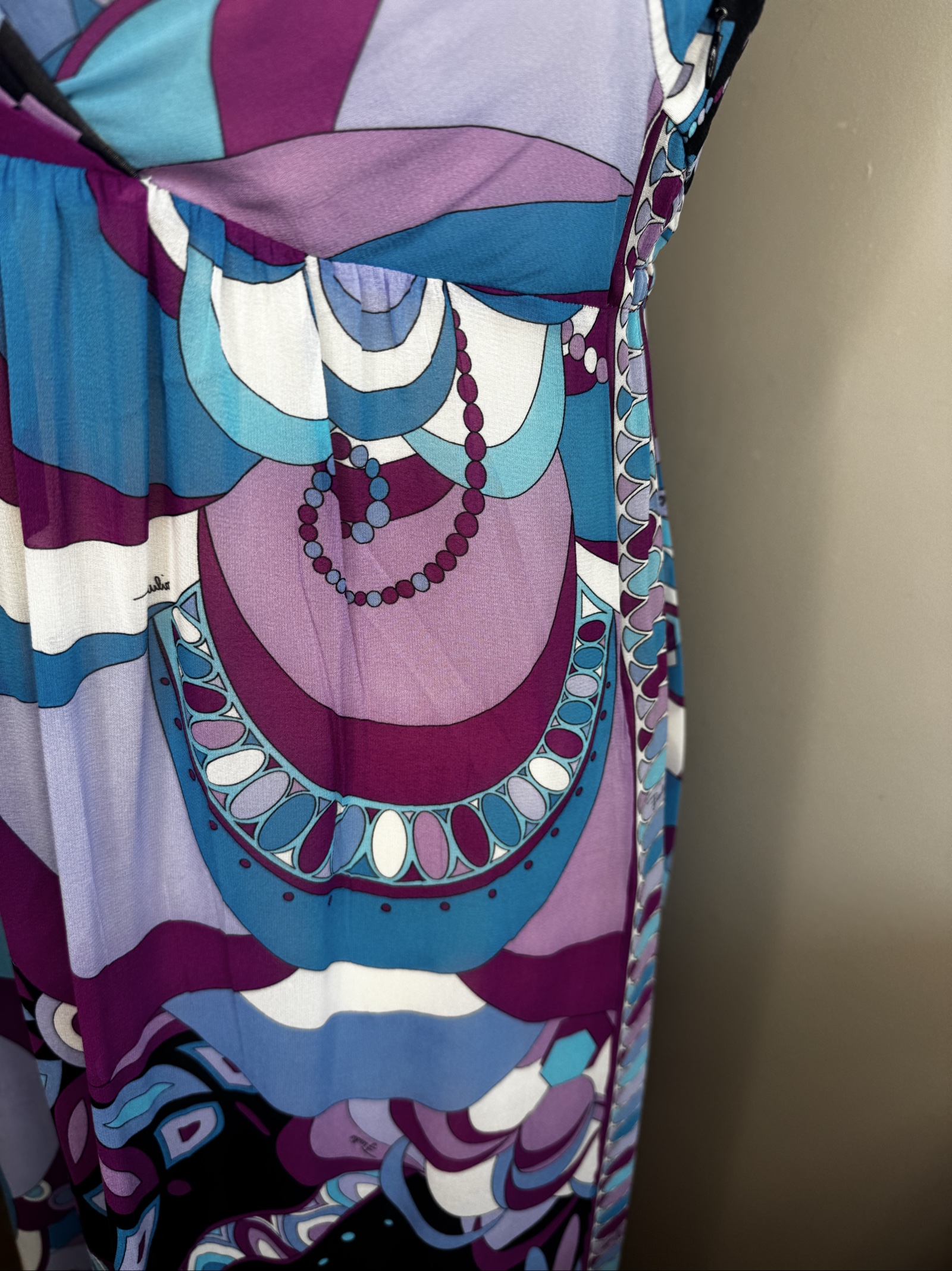 Emilio Pucci Multi Purple Patterned bustier Dress Size 38 image 4