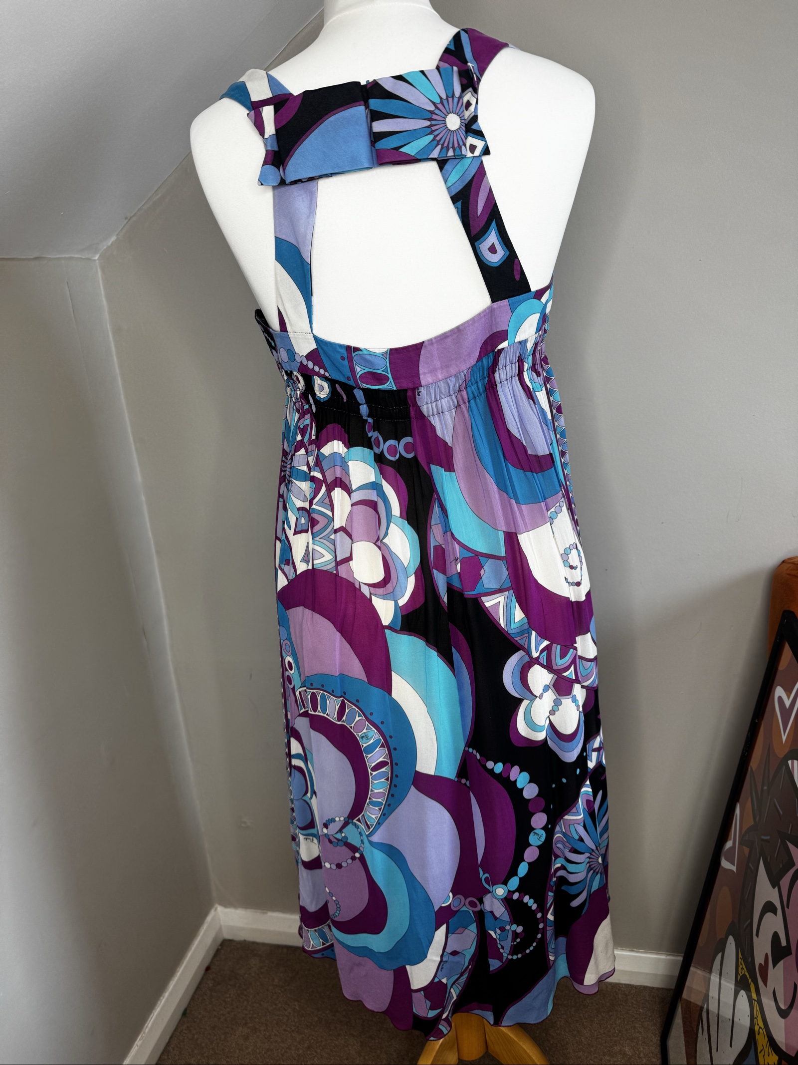 Emilio Pucci Multi Purple Patterned bustier Dress Size 38 image 6