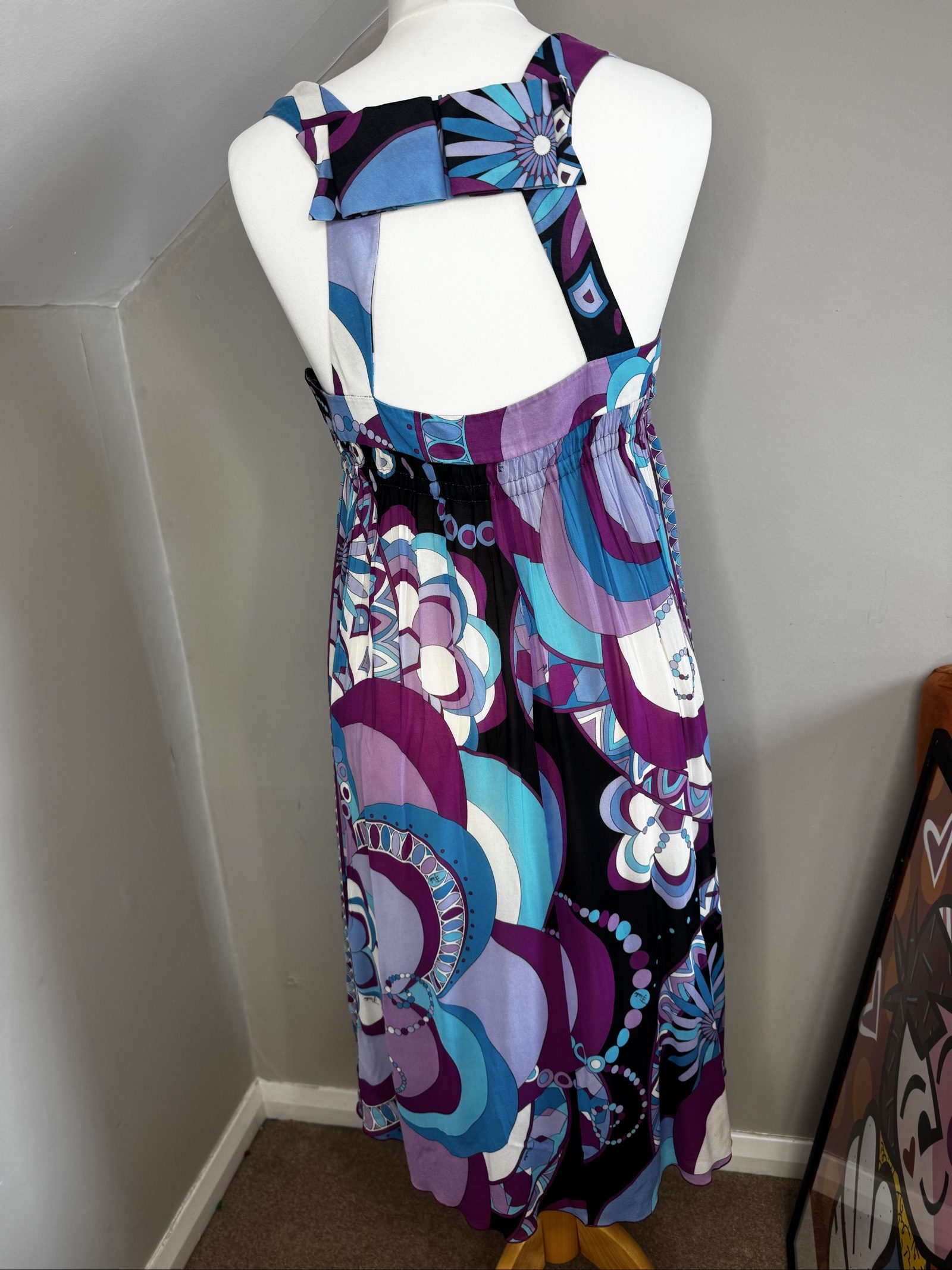 Emilio Pucci Multi Purple Patterned bustier Dress Size 38 image 8