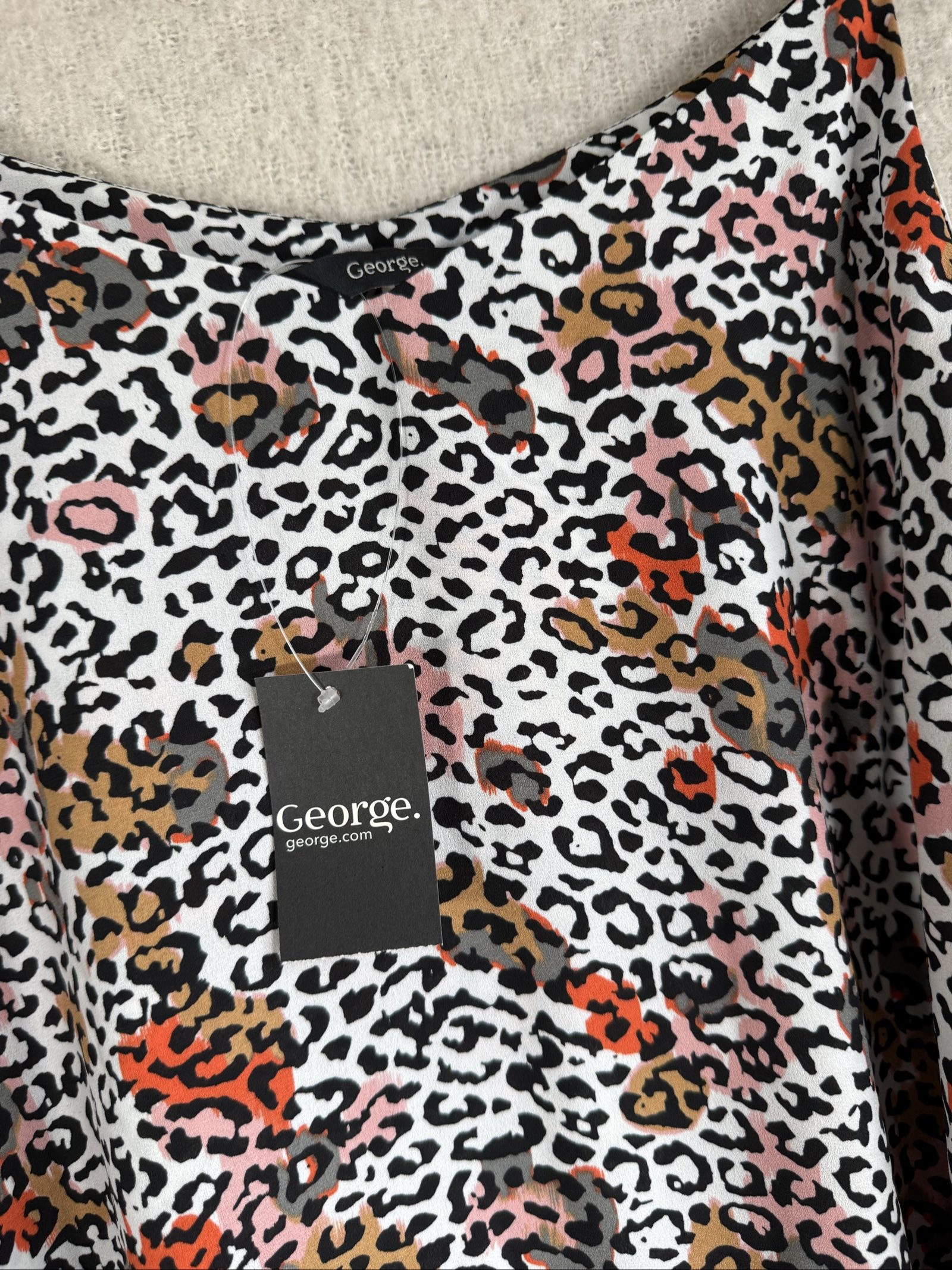 George White Multi Leopard Print Cami Vest Top UK 10 Lightweight Summer image 2