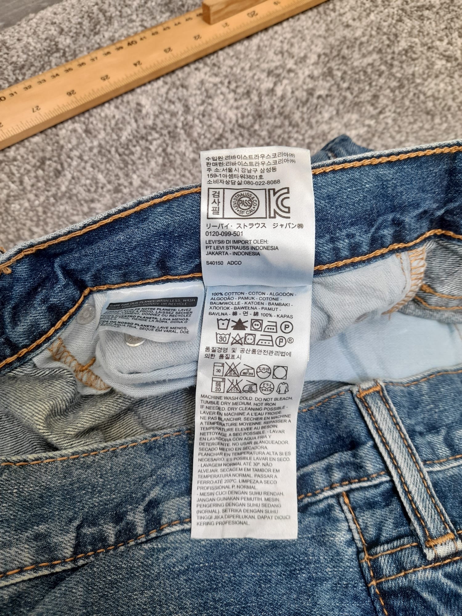 Levi's Blue Denim 511 Slim Fit Jeans Red Tab 38" image 6