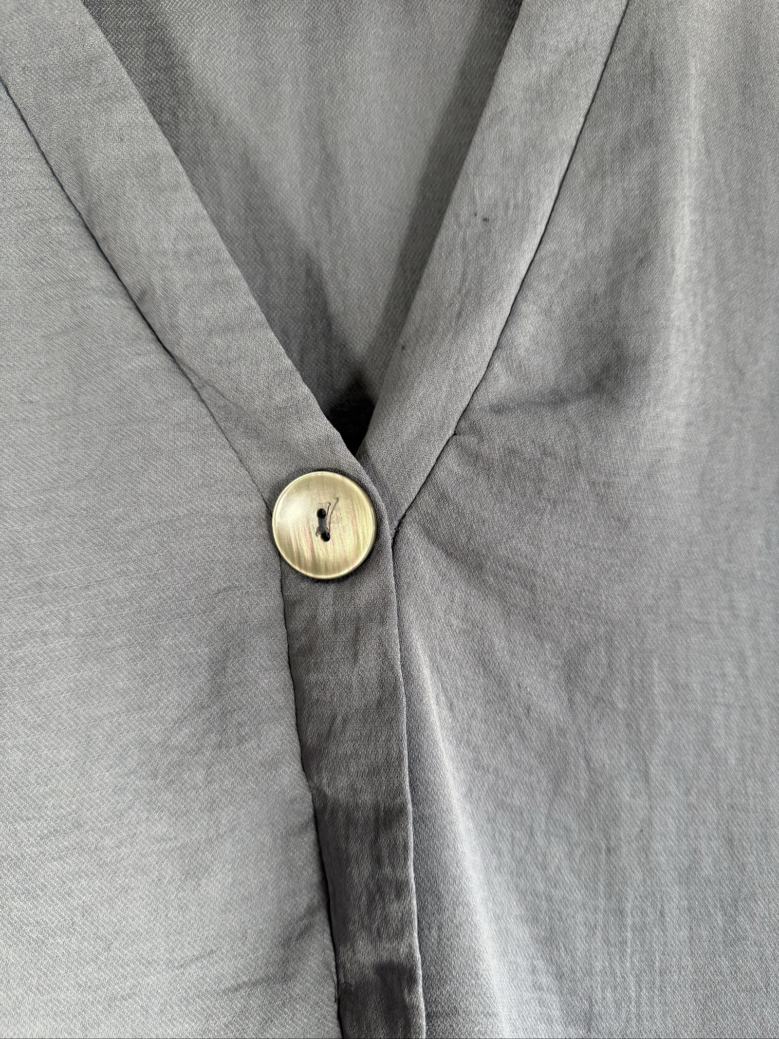 New Look Grey Button Front V Neck Jacket UK 14 Elegant Lightweight Top image 5