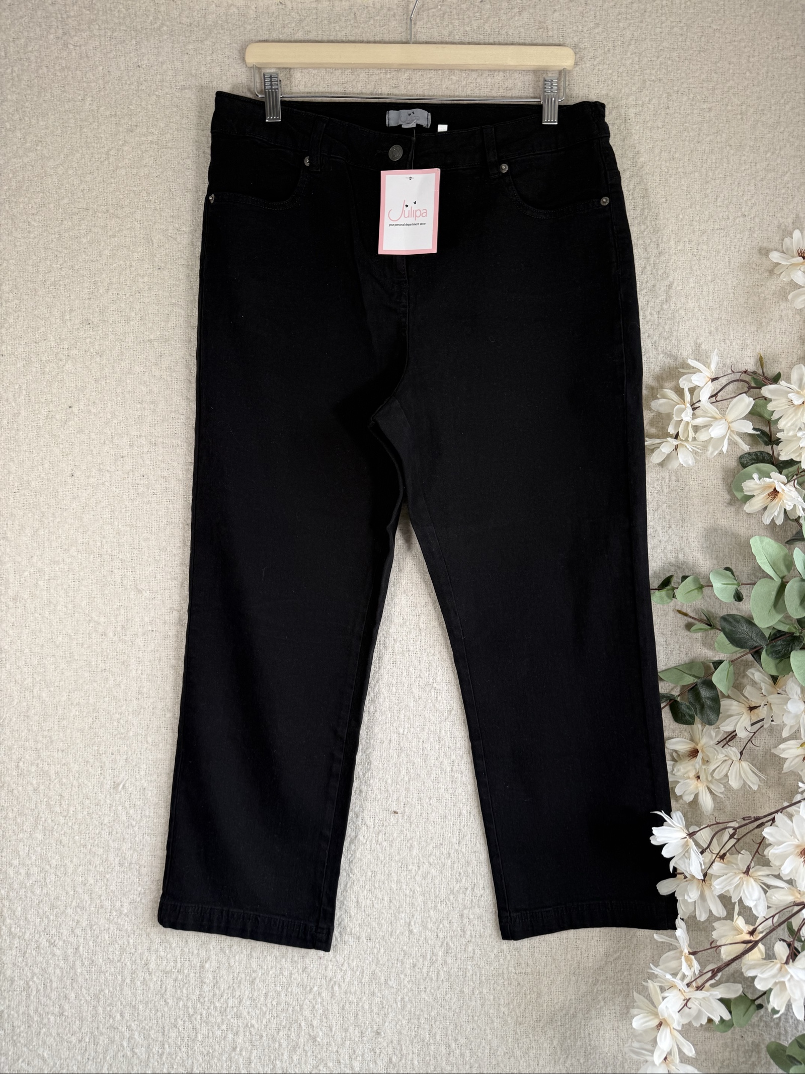 Julipa Black Slim Fit Denim Jeans UK 10 Comfortable Casual Style