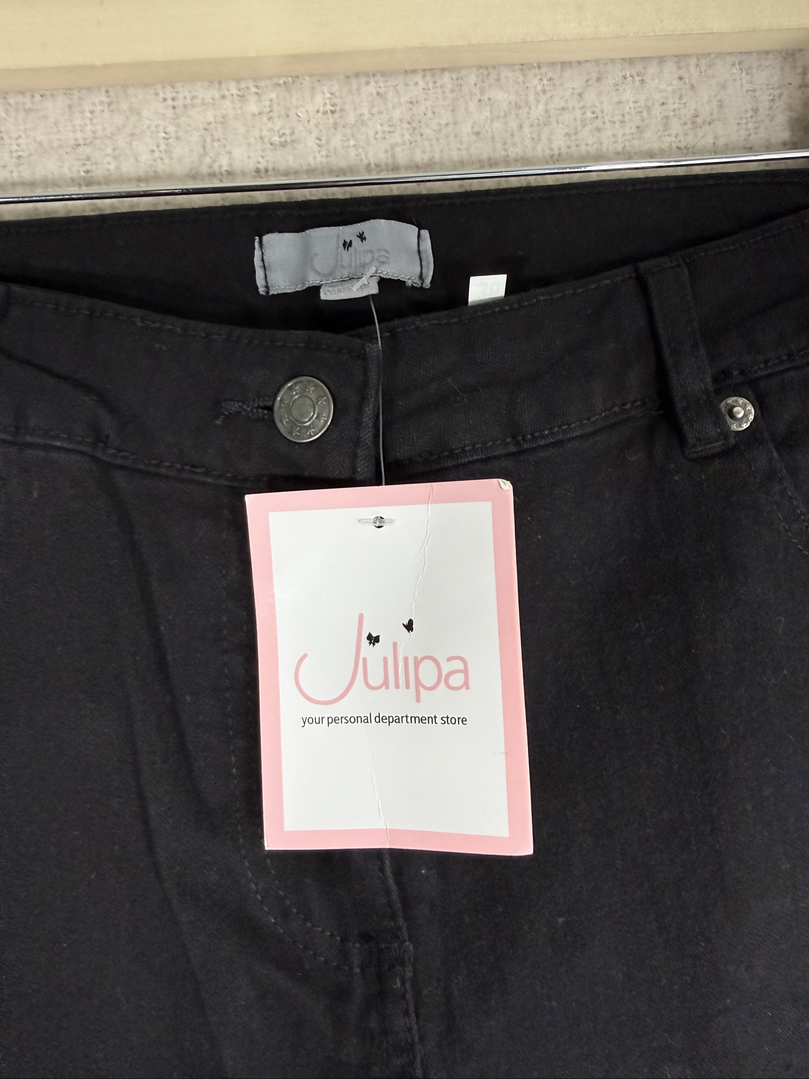 Julipa Black Slim Fit Denim Jeans UK 10 Comfortable Casual Style image 2