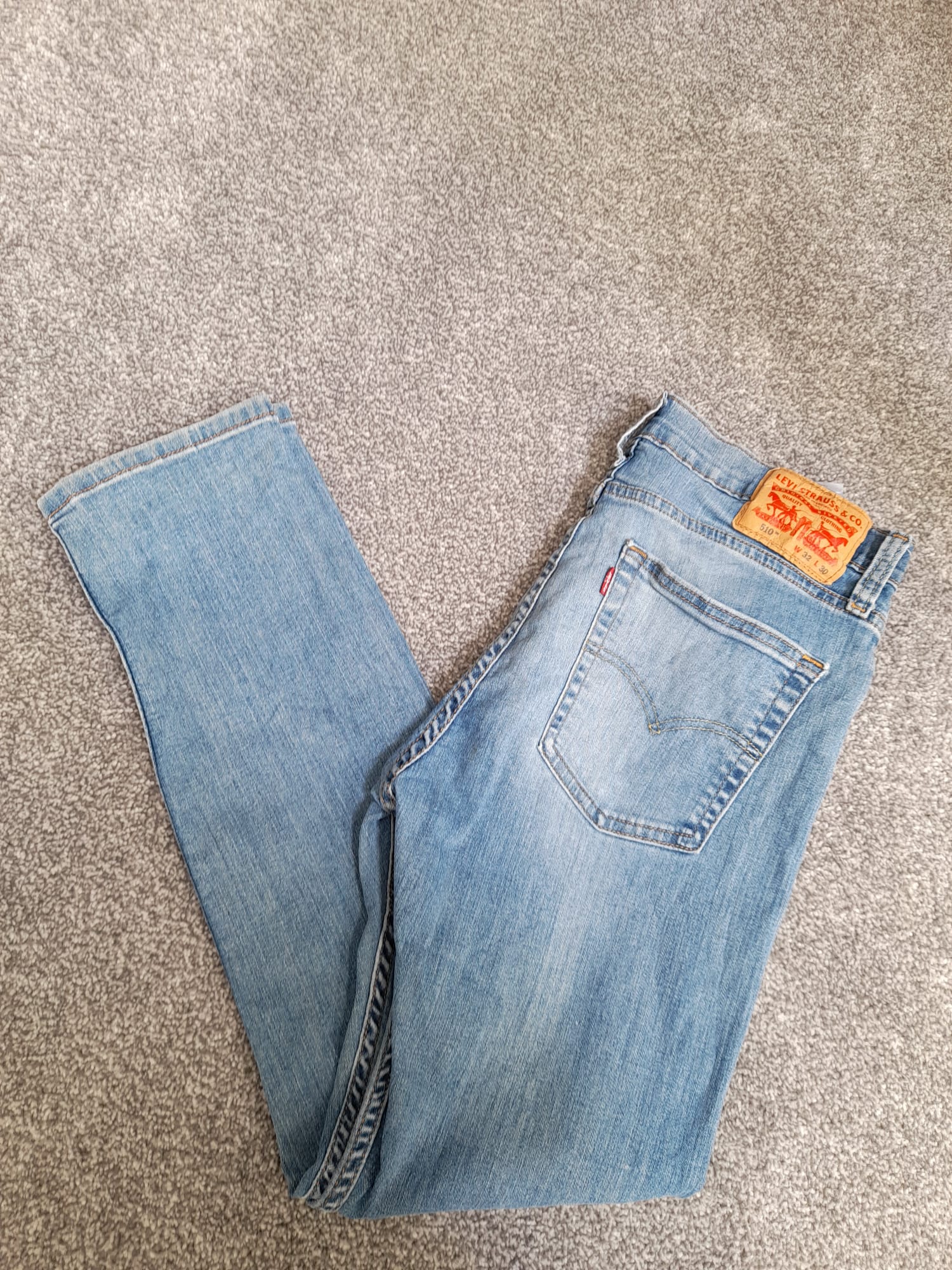 Levi's Light Blue Denim Waist Slim Fit Jeans Red Tab 31" image 2
