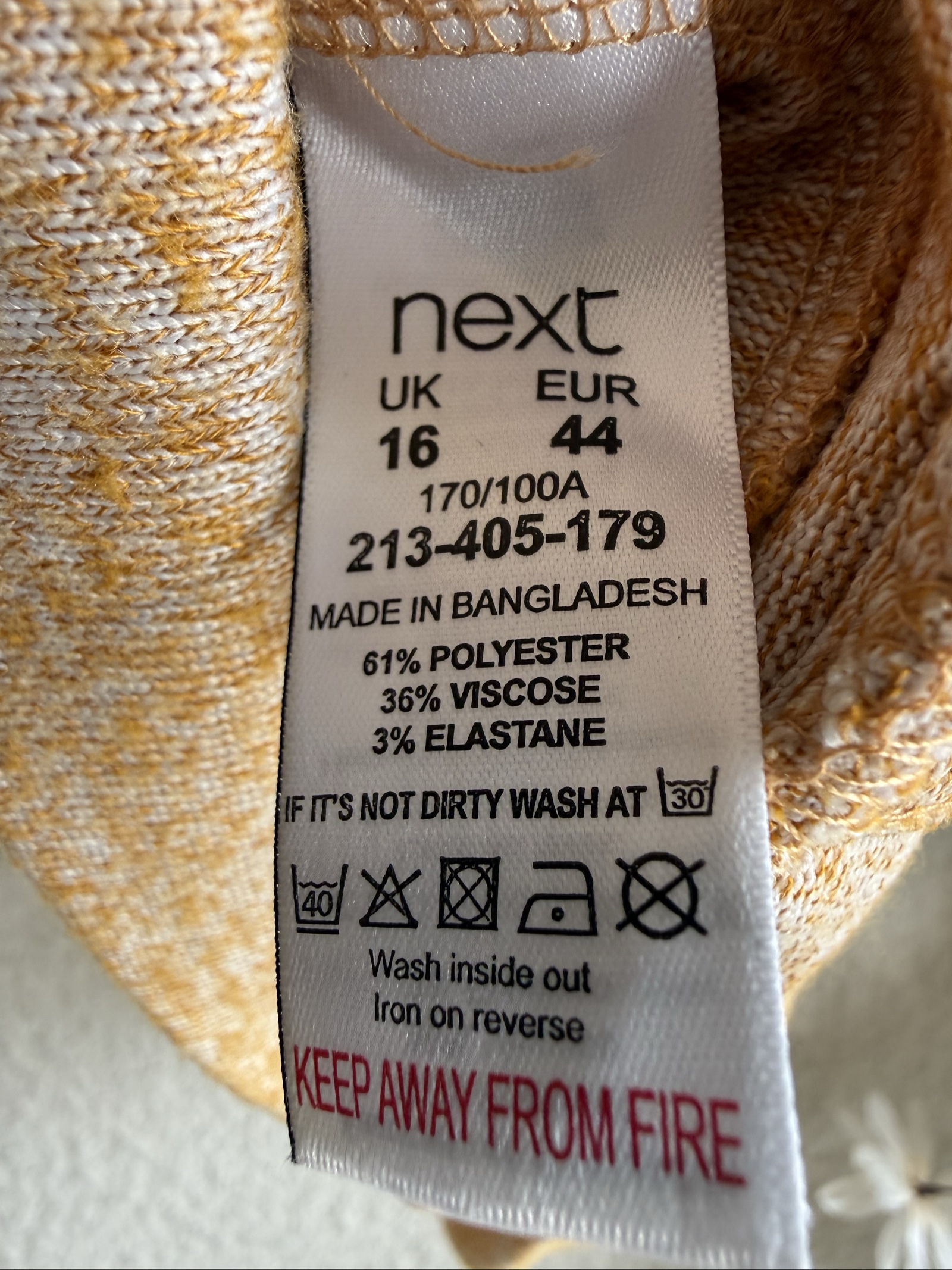 Next Beige & White Mottled Knit Long Sleeve Sweater Top UK 16 Buttons Detail image 6