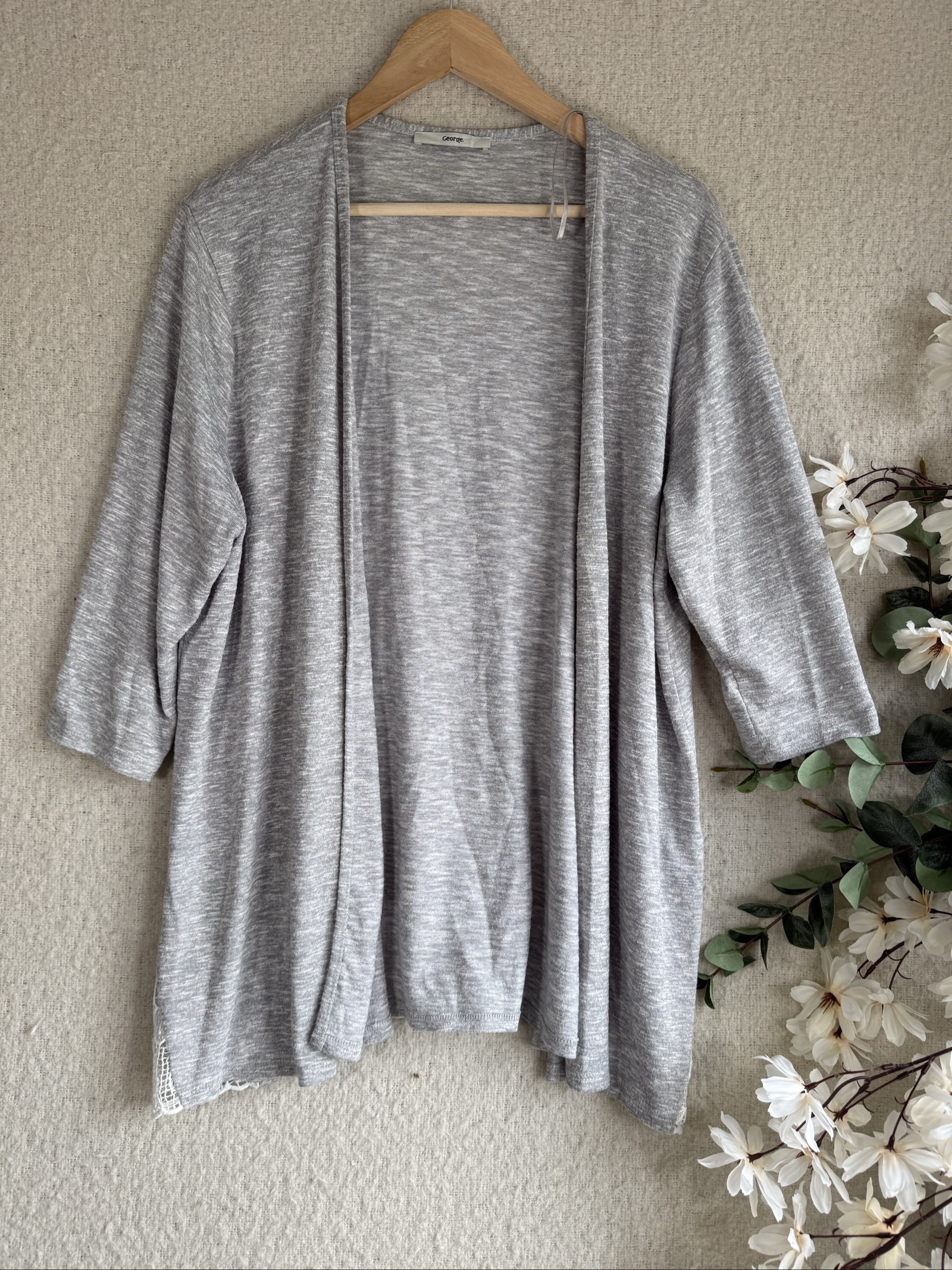 George Grey Open Front Cardigan UK 18 Soft Casual Knit Top