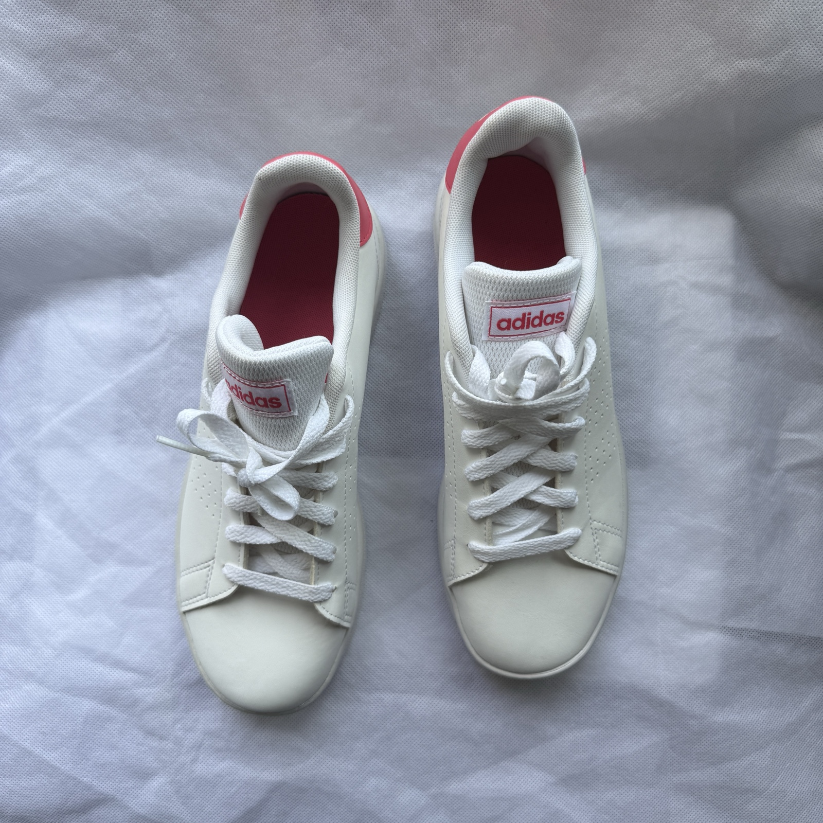 Adidas Advantage EF0211 Trainers UK 5 EU 38 White Pink Womens Girls