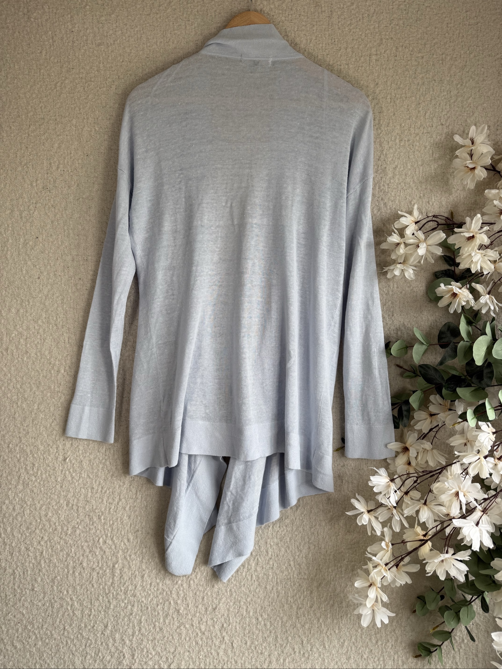 Autograph Pale Blue Lightweight Open Front Cardigan UK 14 Casual Chic image 4