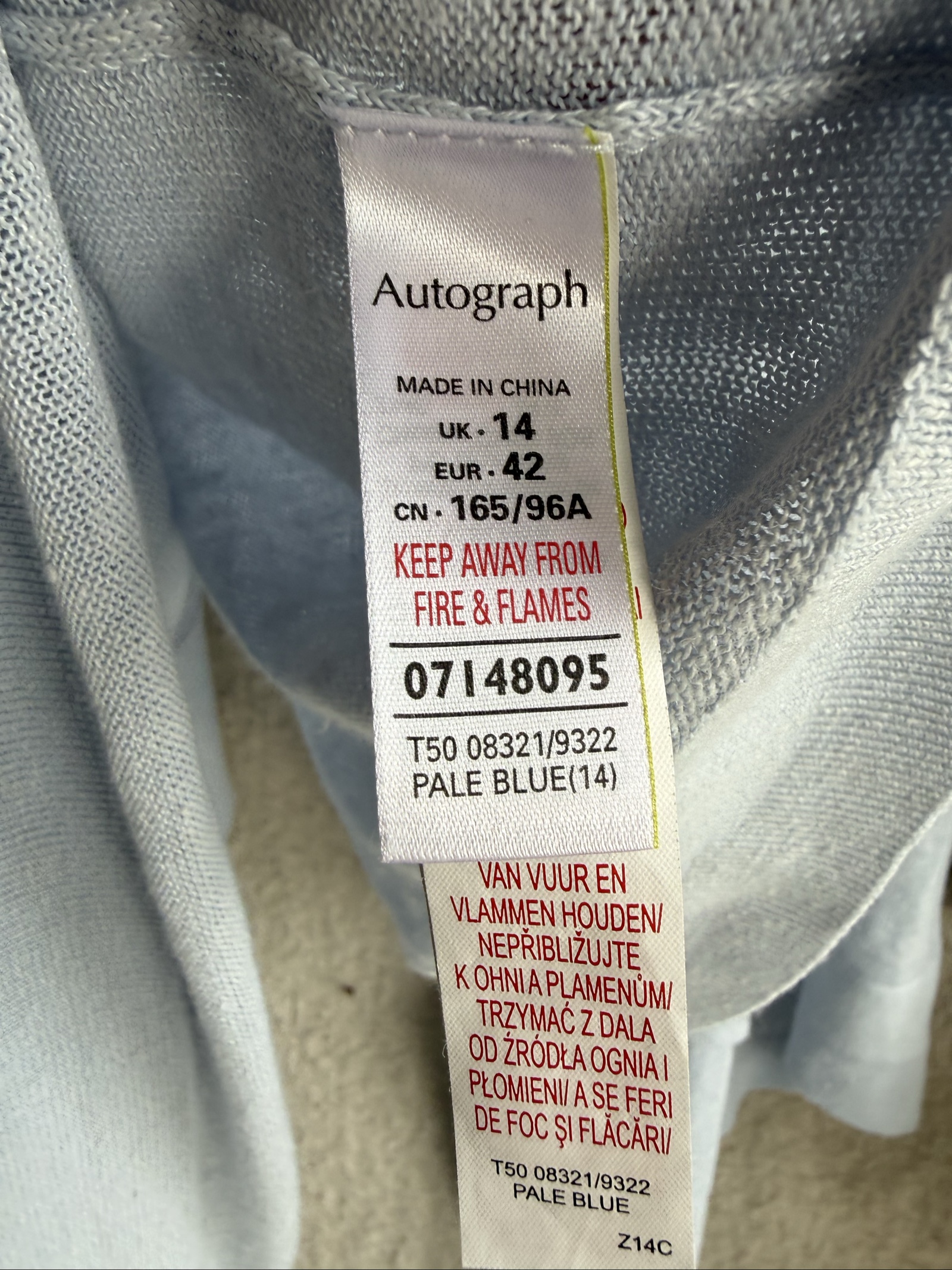 Autograph Pale Blue Lightweight Open Front Cardigan UK 14 Casual Chic image 5
