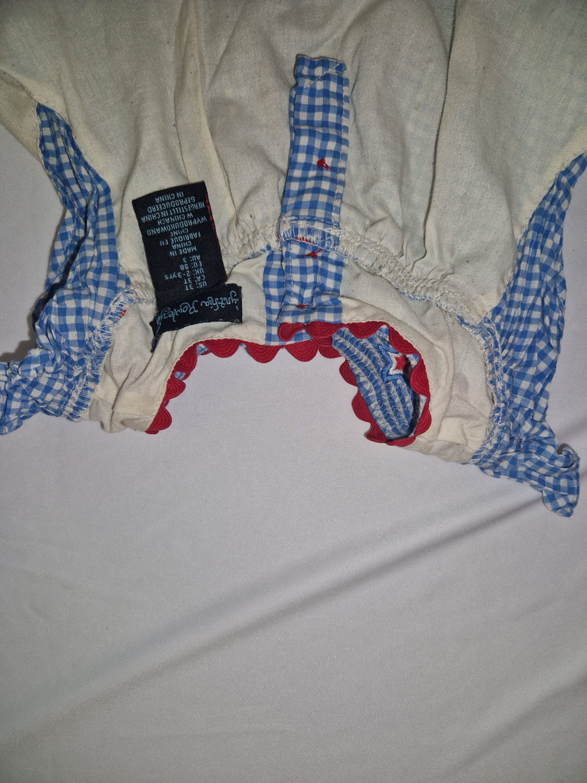 Jessica Darling Girls' Blue & White Check Cotton Dress Size 3-6 Months image 2